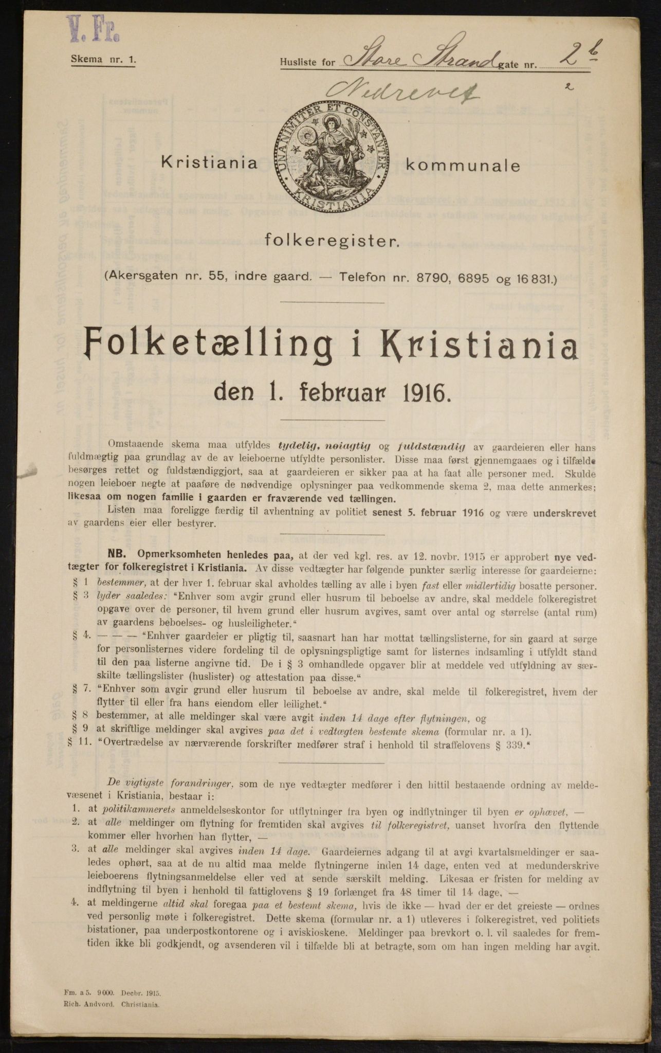 OBA, Kommunal folketelling 1.2.1916 for Kristiania, 1916, s. 105660