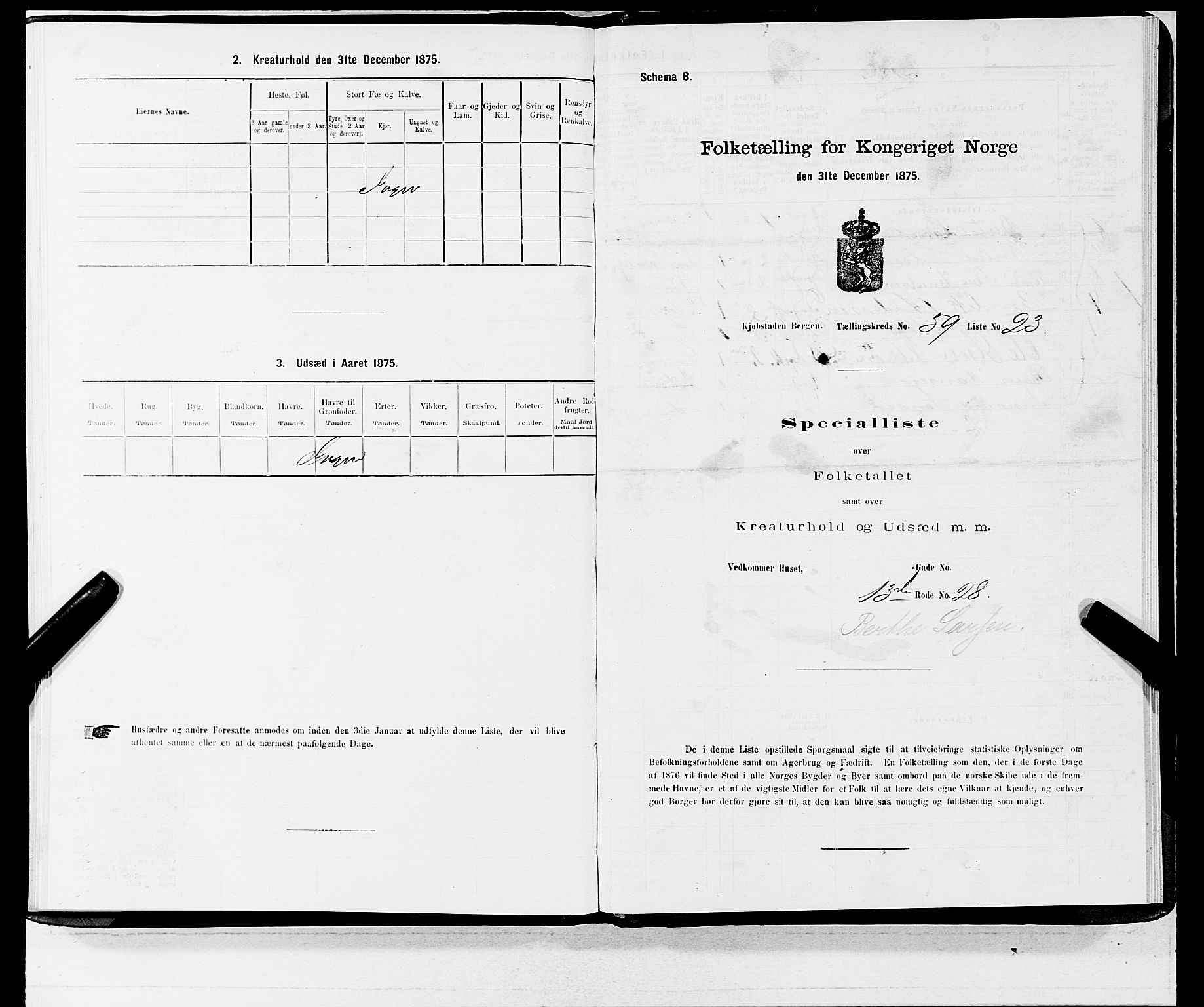 SAB, Folketelling 1875 for 1301 Bergen kjøpstad, 1875, s. 3168