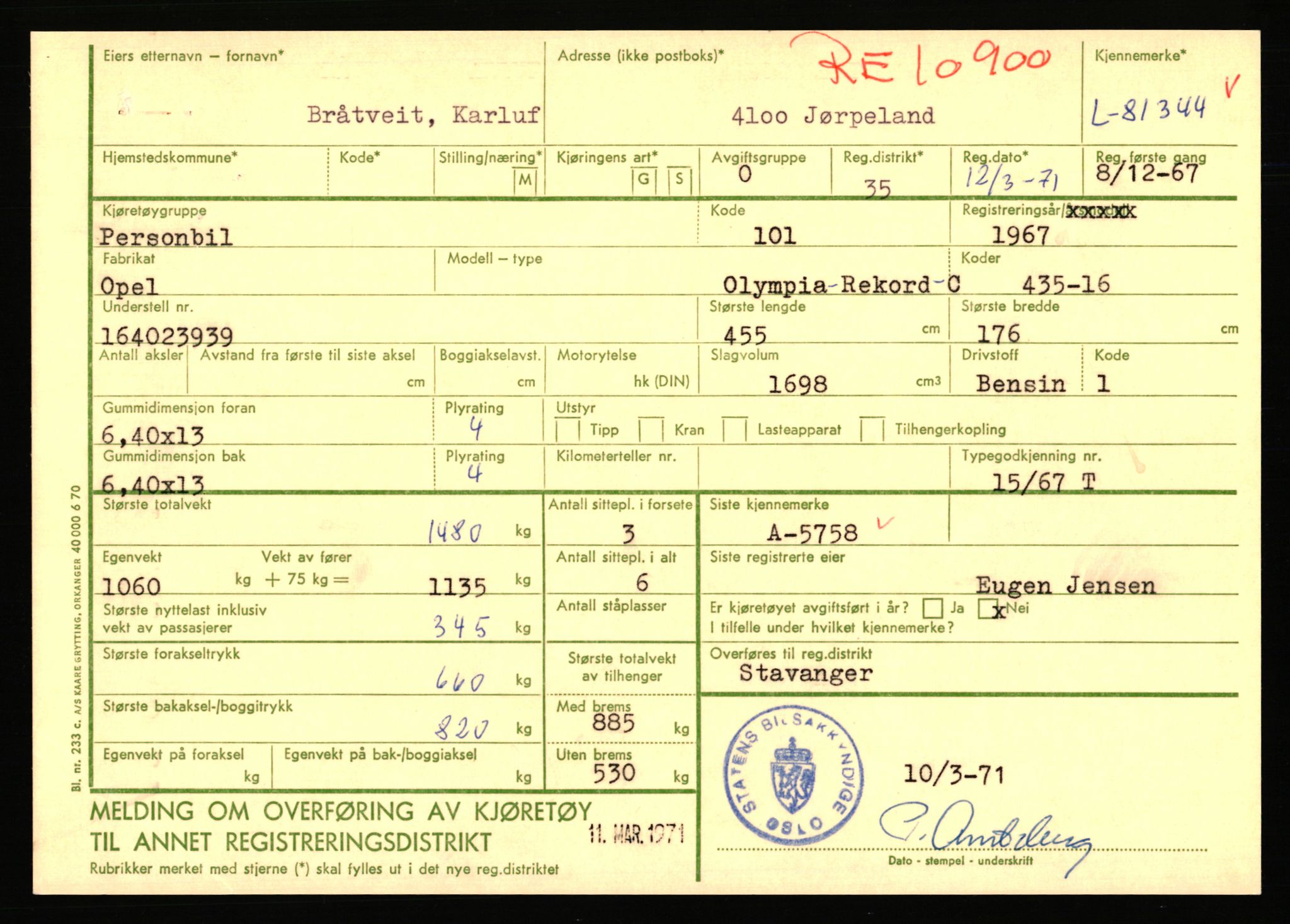 Stavanger trafikkstasjon, AV/SAST-A-101942/0/F/L0071: L-80500 - L-82199, 1930-1971, s. 1491