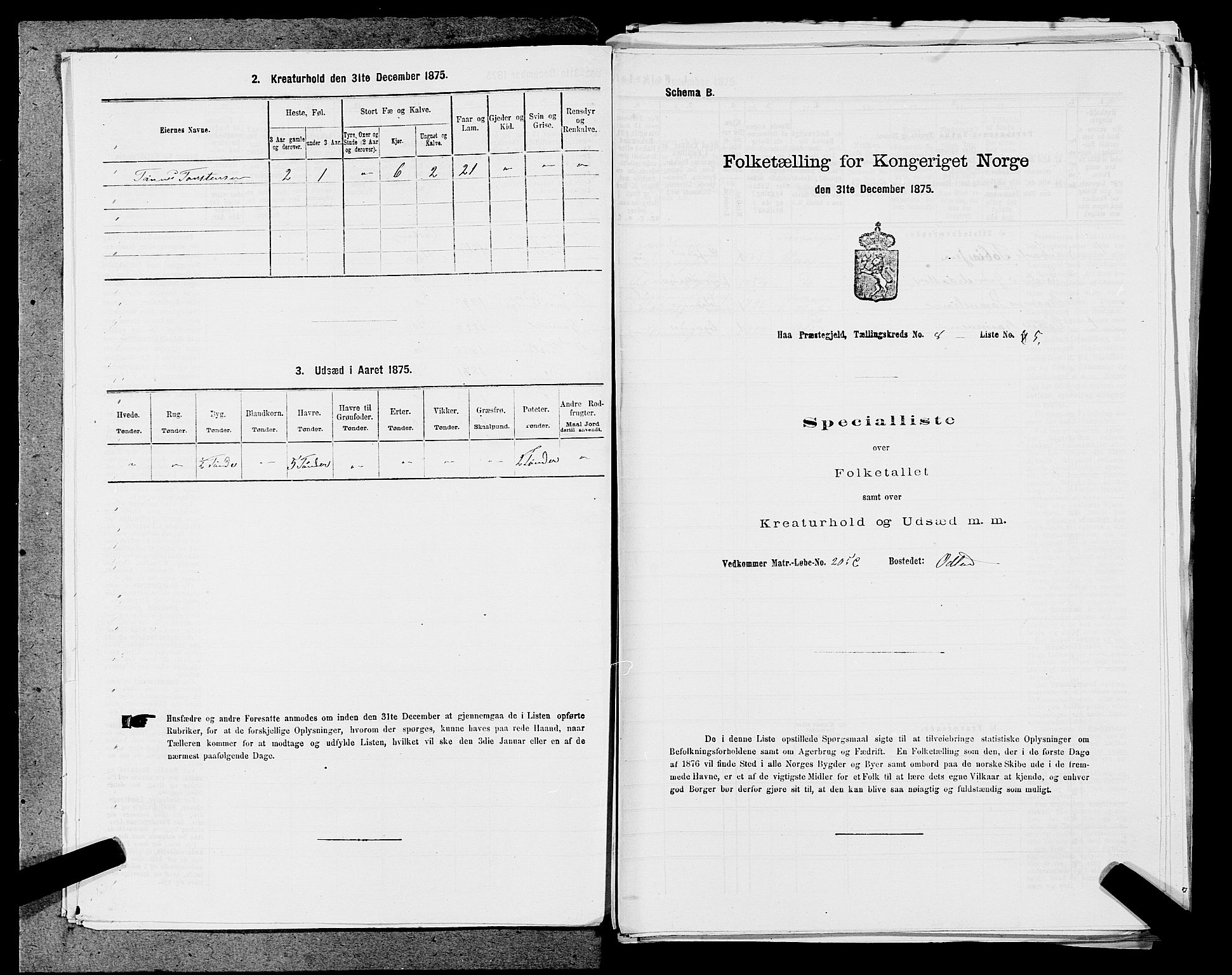 SAST, Folketelling 1875 for 1119P Hå prestegjeld, 1875, s. 827