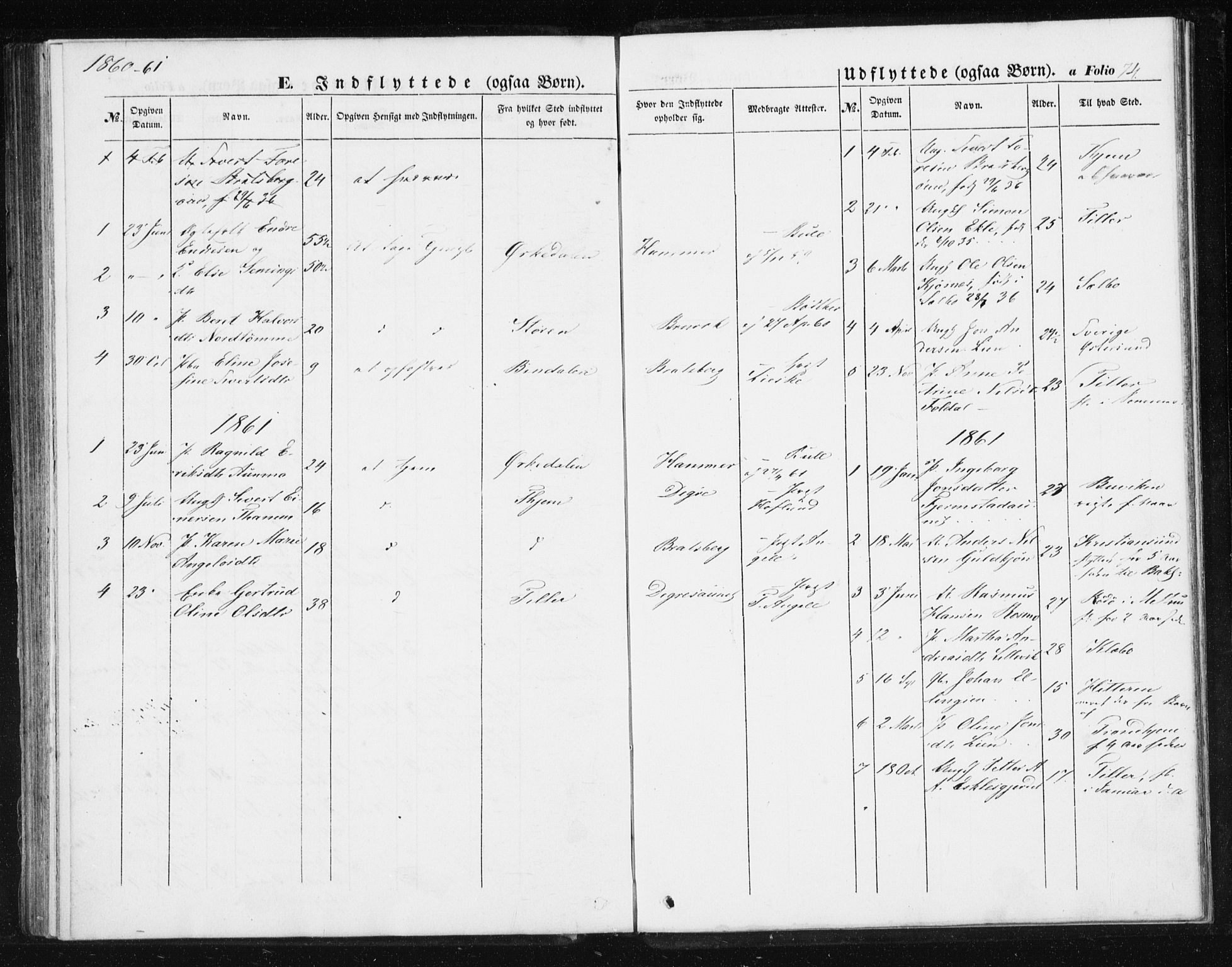 Ministerialprotokoller, klokkerbøker og fødselsregistre - Sør-Trøndelag, AV/SAT-A-1456/608/L0332: Ministerialbok nr. 608A01, 1848-1861, s. 74
