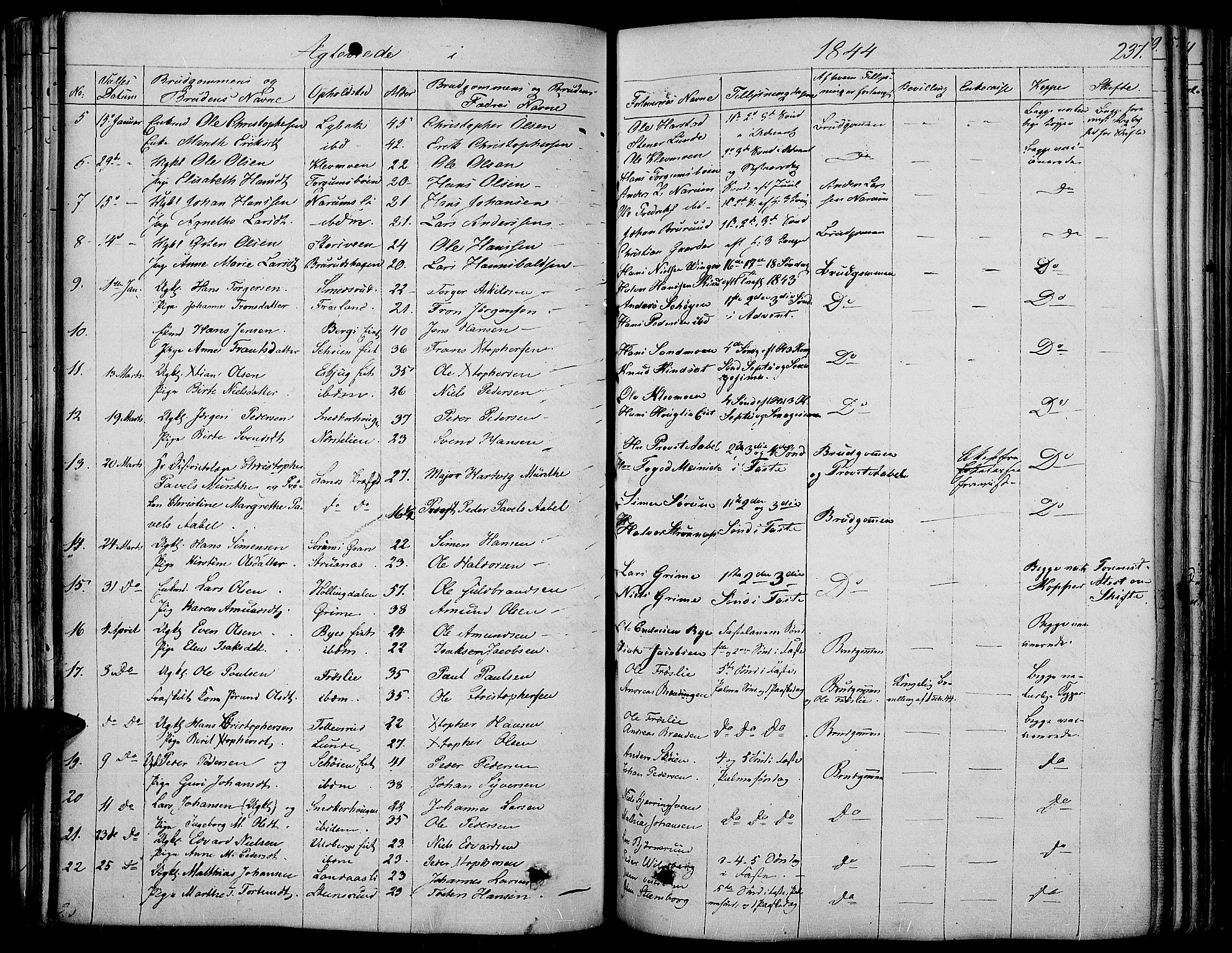 Land prestekontor, AV/SAH-PREST-120/H/Ha/Haa/L0008: Ministerialbok nr. 8, 1830-1846, s. 237