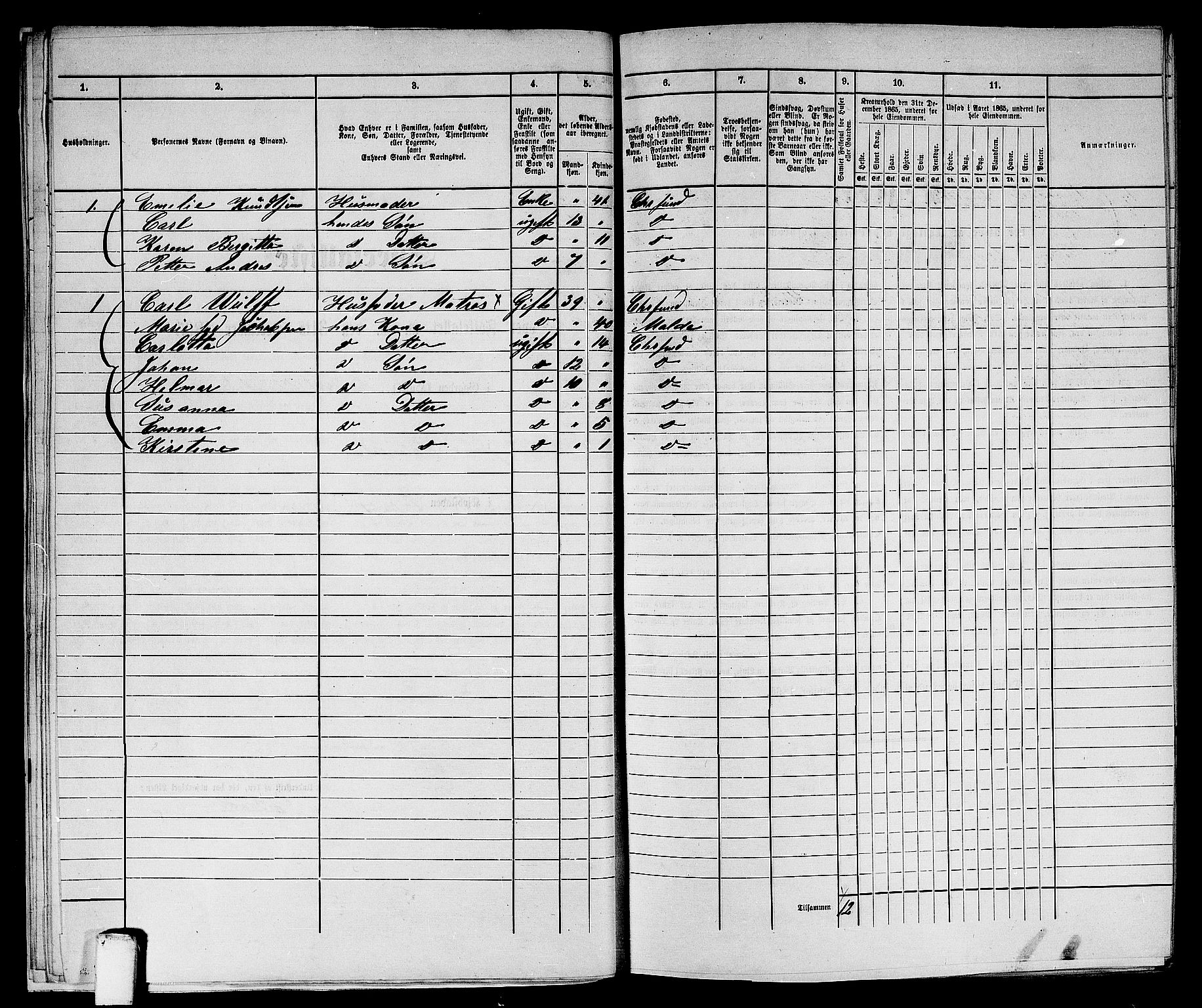 RA, Folketelling 1865 for 1503B Kristiansund prestegjeld, Kristiansund kjøpstad, 1865, s. 530