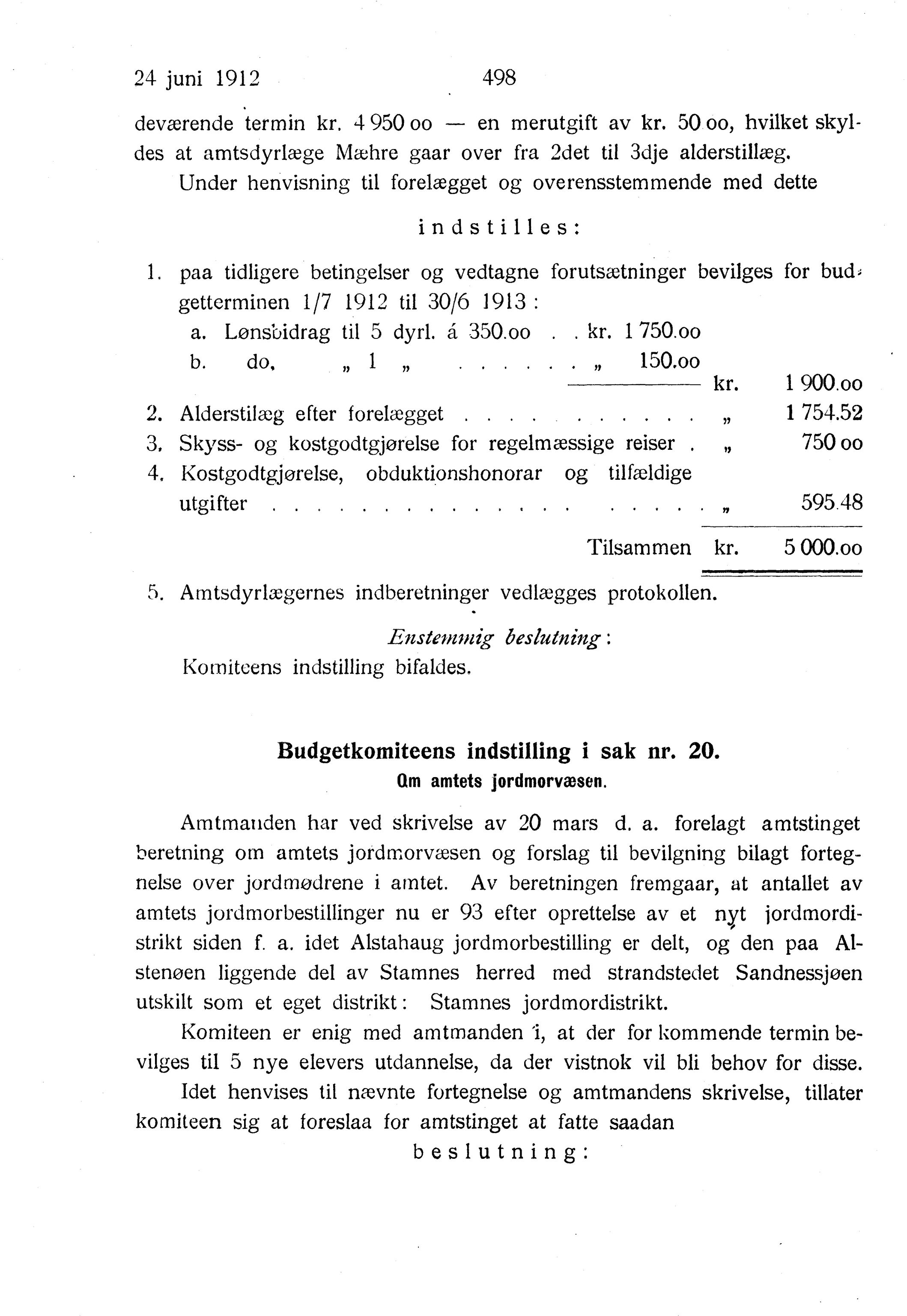 Nordland Fylkeskommune. Fylkestinget, AIN/NFK-17/176/A/Ac/L0035: Fylkestingsforhandlinger 1912, 1912