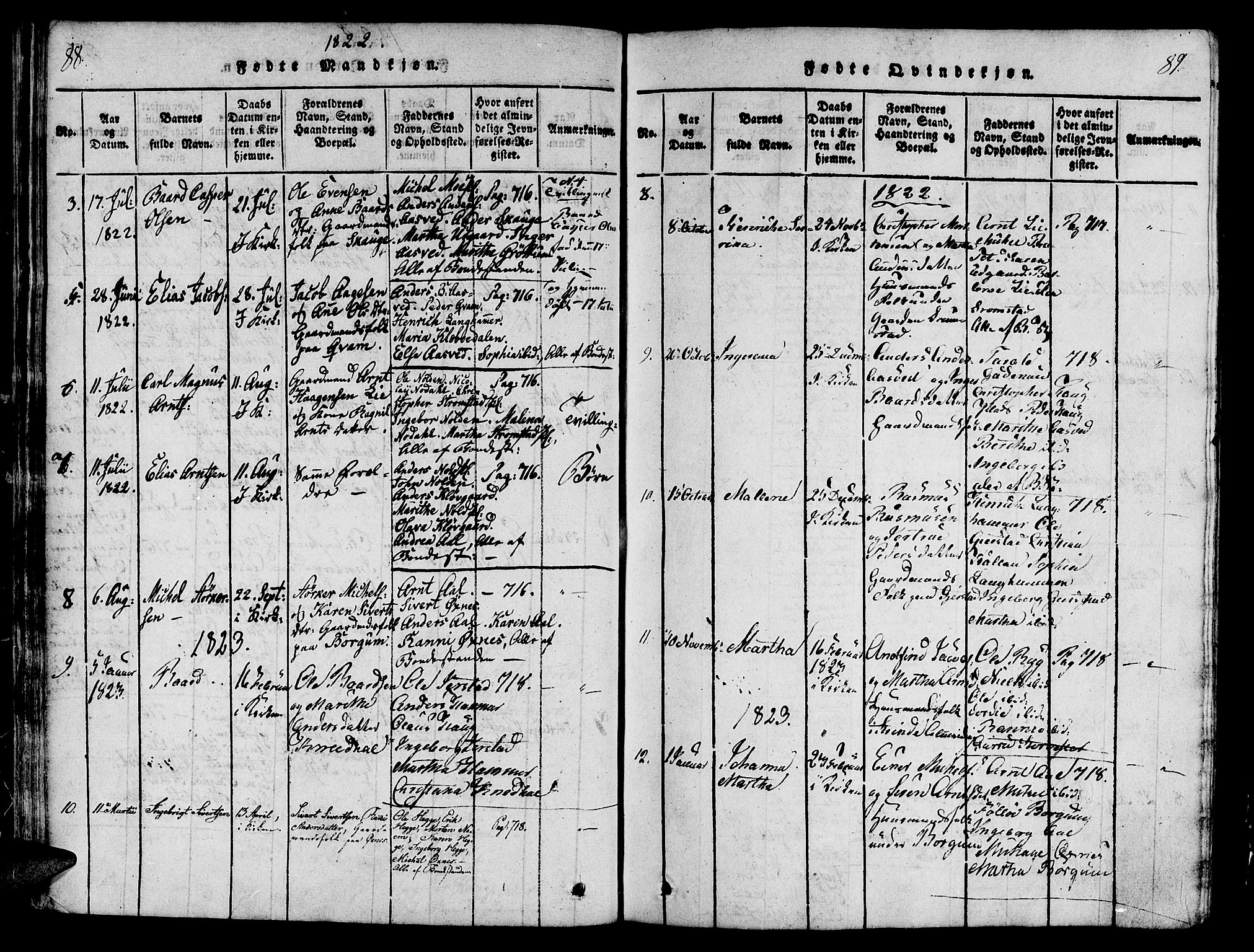 Ministerialprotokoller, klokkerbøker og fødselsregistre - Nord-Trøndelag, AV/SAT-A-1458/746/L0441: Ministerialbok nr. 746A03 /2, 1816-1827, s. 88-89
