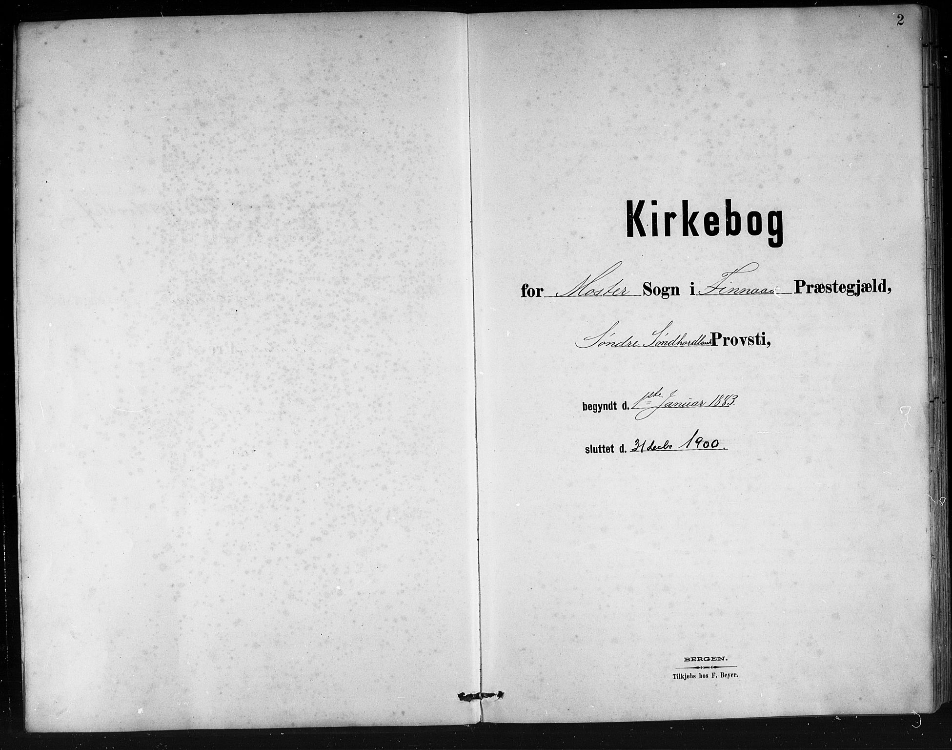 Finnås sokneprestembete, AV/SAB-A-99925/H/Ha/Hab/Haba/L0003: Klokkerbok nr. A 3, 1883-1900, s. 2