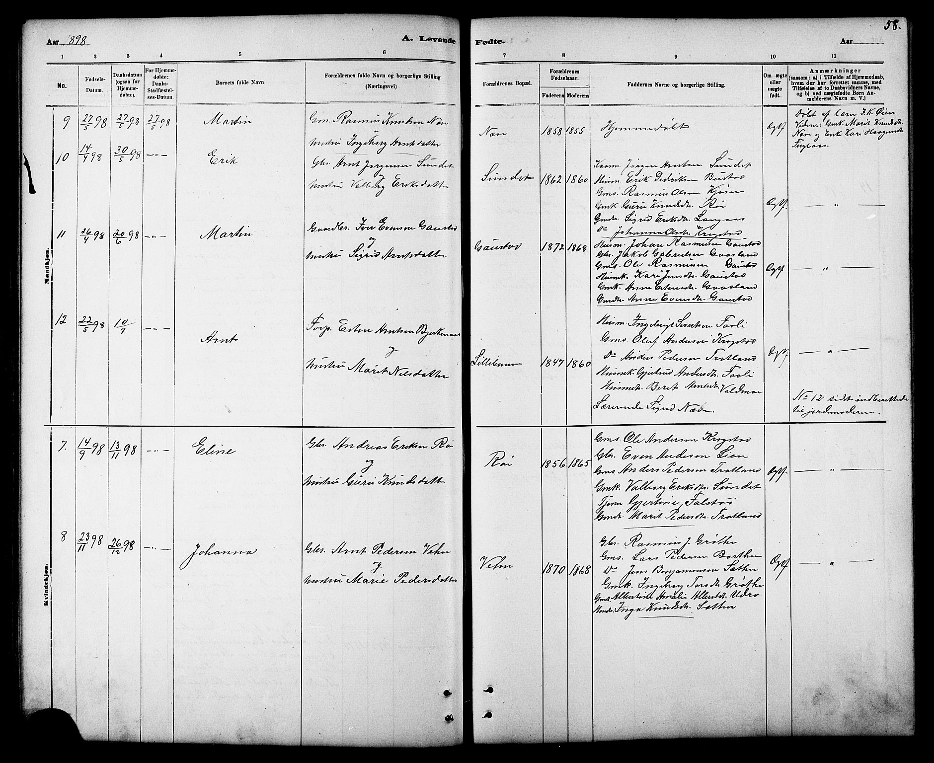 Ministerialprotokoller, klokkerbøker og fødselsregistre - Sør-Trøndelag, SAT/A-1456/694/L1132: Klokkerbok nr. 694C04, 1887-1914, s. 58
