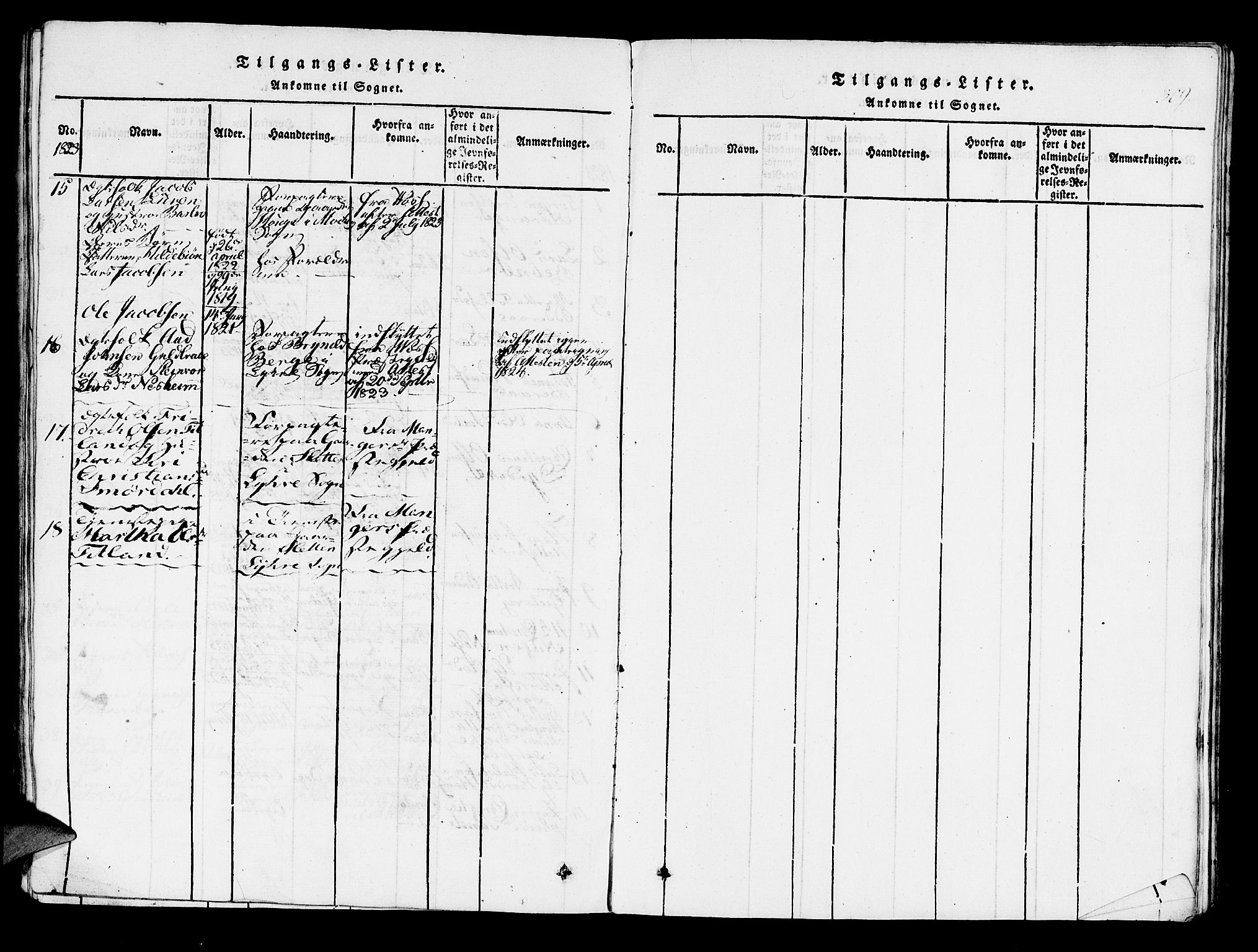Lindås Sokneprestembete, SAB/A-76701/H/Haa: Ministerialbok nr. A 7, 1816-1823, s. 309