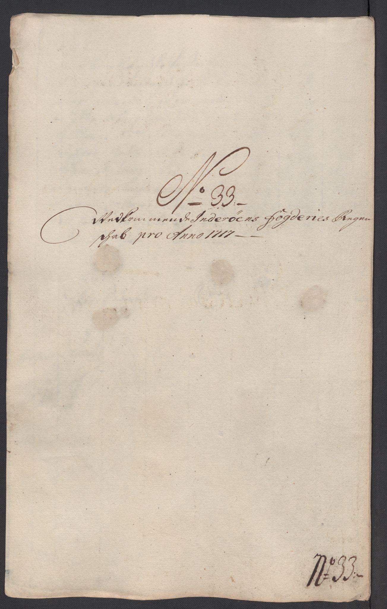 Rentekammeret inntil 1814, Reviderte regnskaper, Fogderegnskap, AV/RA-EA-4092/R63/L4325: Fogderegnskap Inderøy, 1717, s. 259