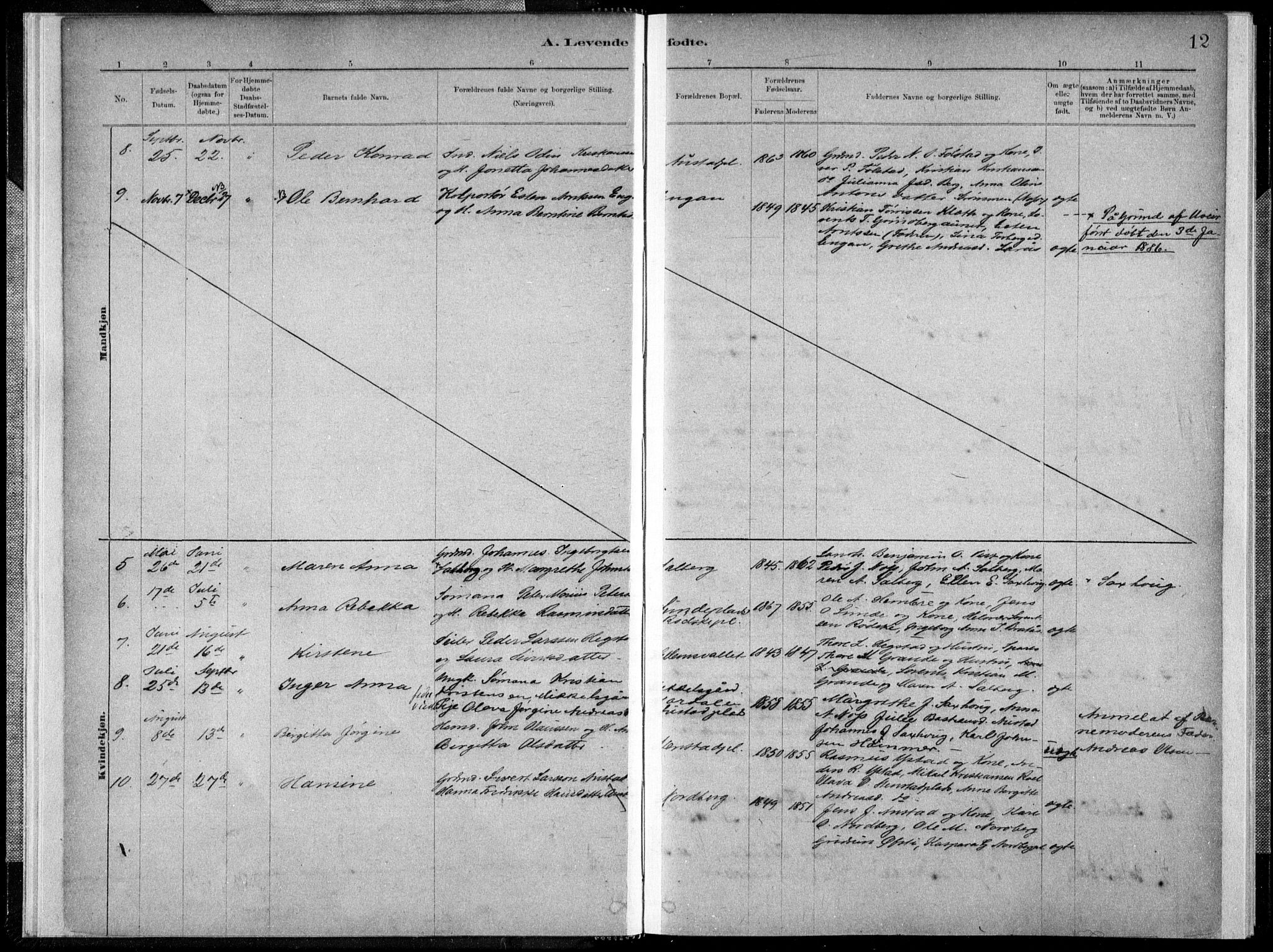 Ministerialprotokoller, klokkerbøker og fødselsregistre - Nord-Trøndelag, AV/SAT-A-1458/731/L0309: Ministerialbok nr. 731A01, 1879-1918, s. 12