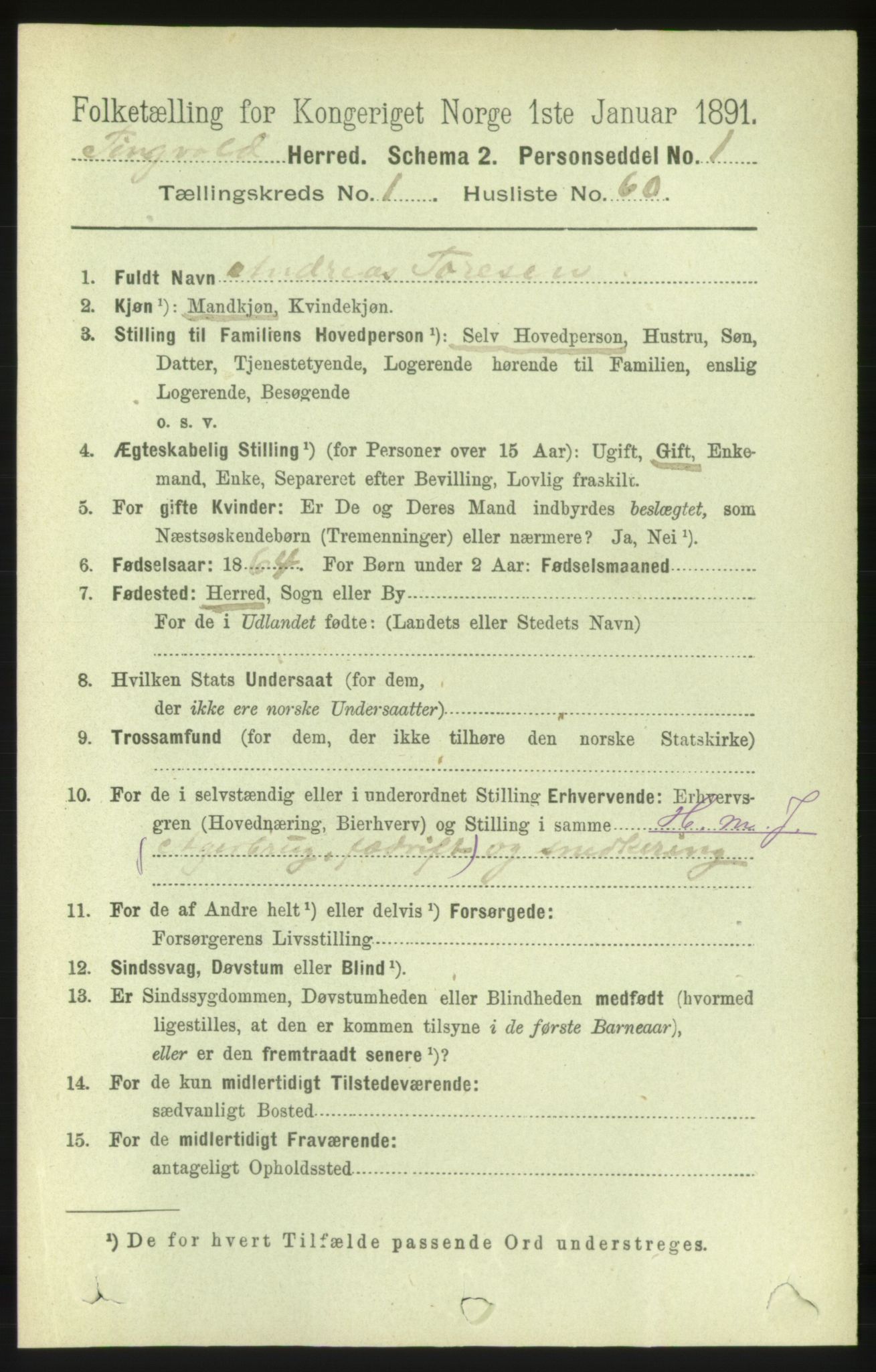 RA, Folketelling 1891 for 1560 Tingvoll herred, 1891, s. 511