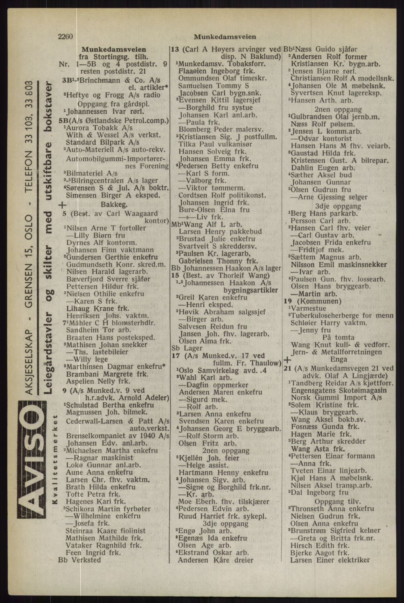 Kristiania/Oslo adressebok, PUBL/-, 1944, s. 2260