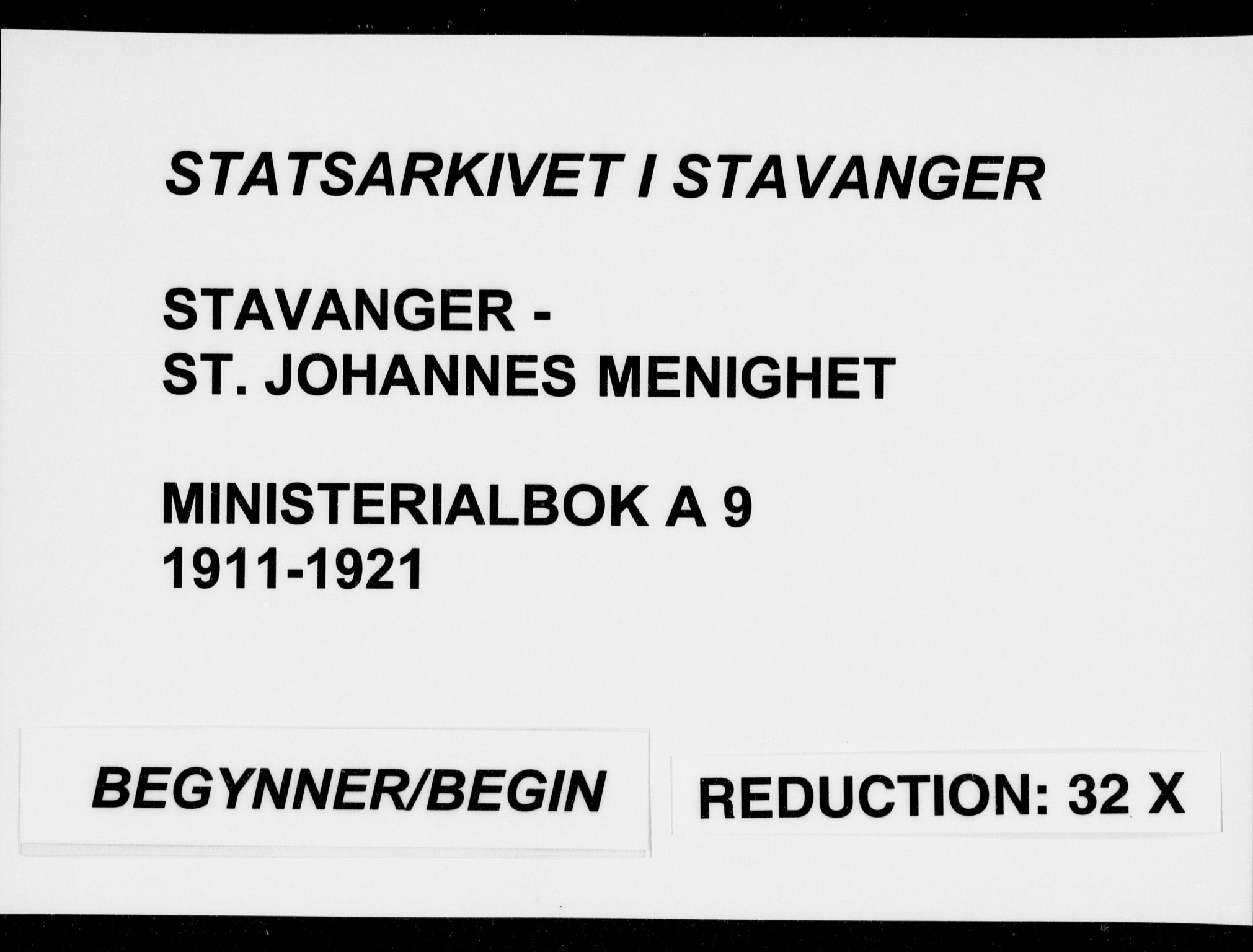 St. Johannes sokneprestkontor, SAST/A-101814/002/B/L0002: Ministerialbok nr. A 9, 1911-1921