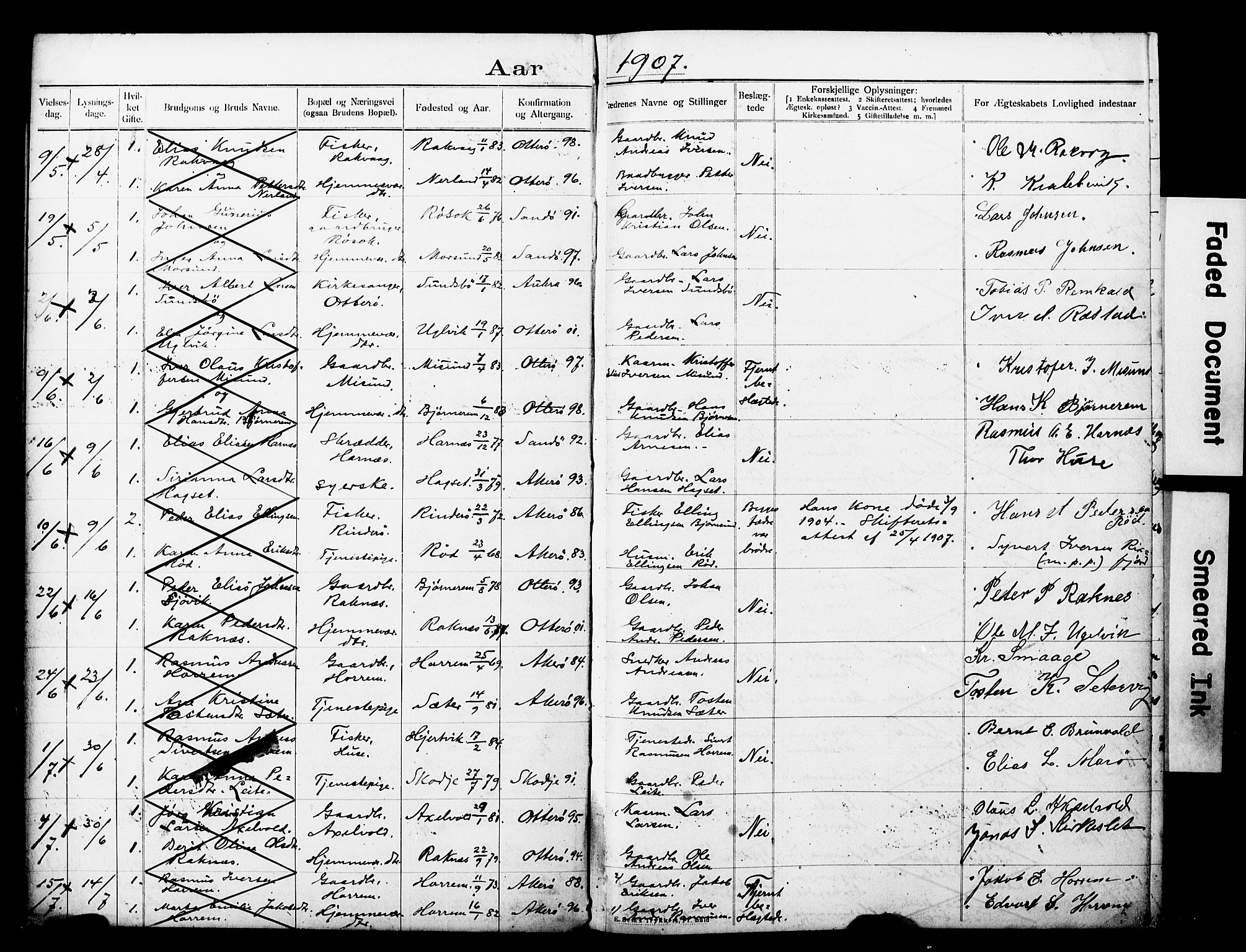 Ministerialprotokoller, klokkerbøker og fødselsregistre - Møre og Romsdal, AV/SAT-A-1454/560/L0723: Lysningsprotokoll nr. 560A07, 1903-1916