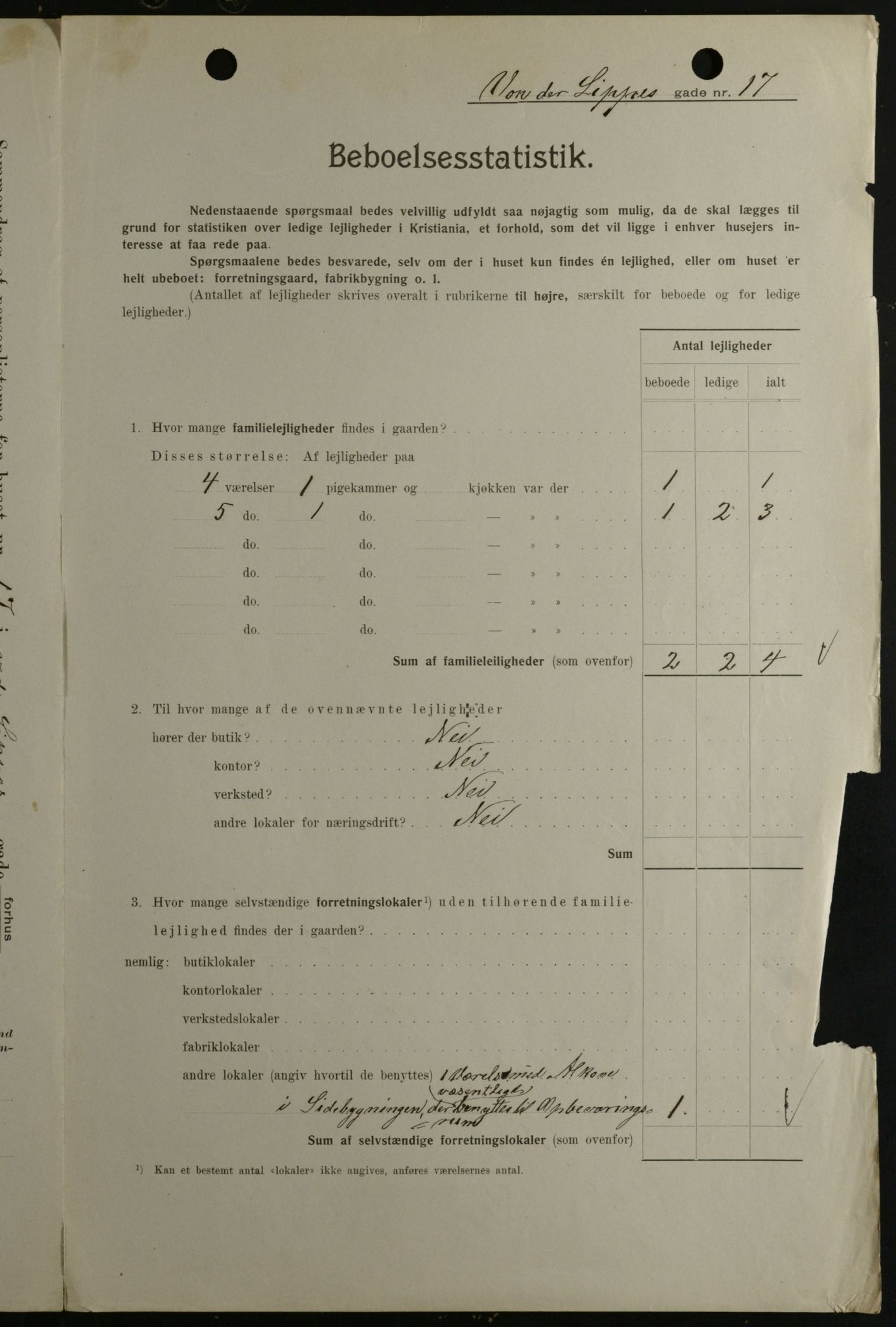 OBA, Kommunal folketelling 1.2.1908 for Kristiania kjøpstad, 1908, s. 112570