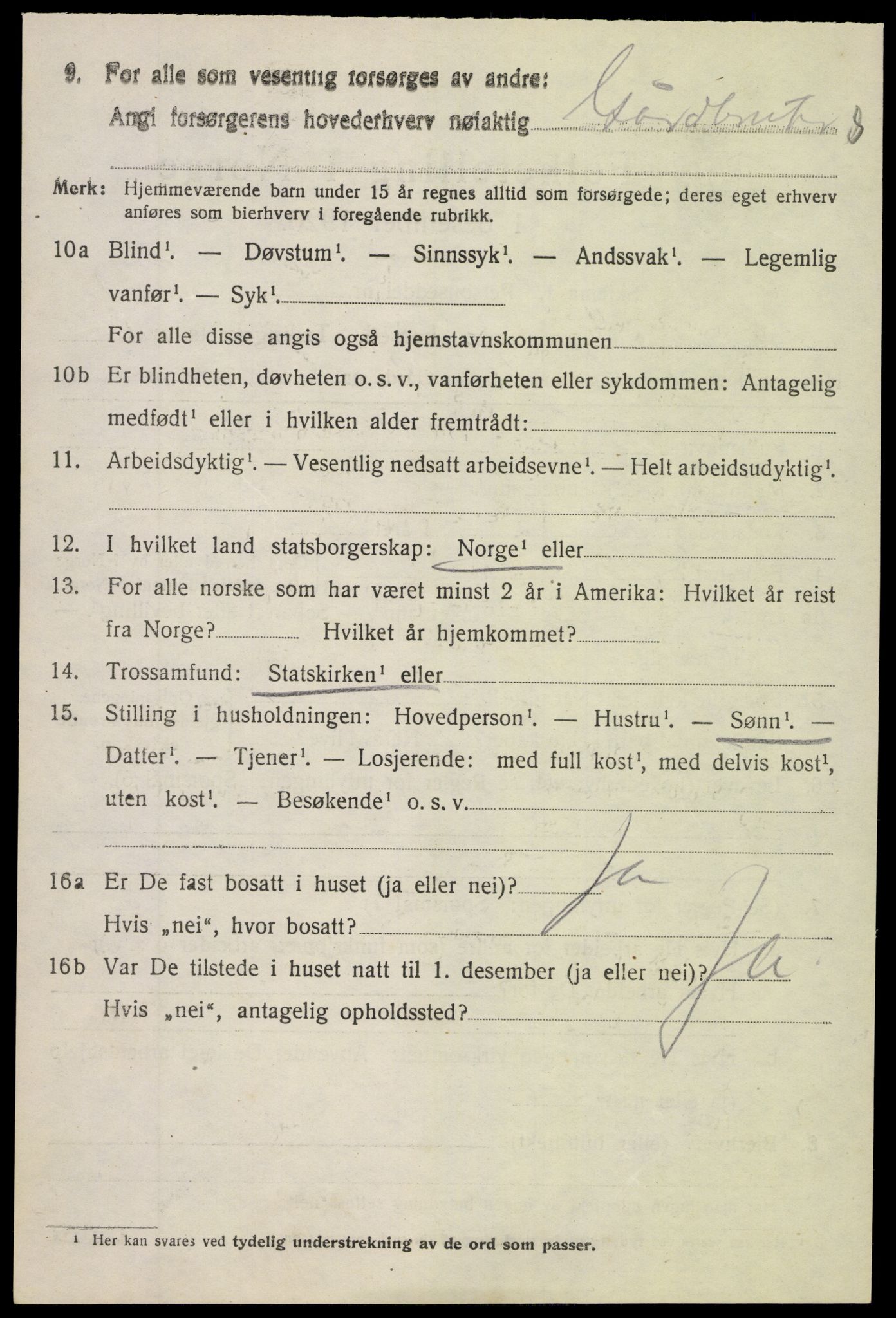 SAH, Folketelling 1920 for 0542 Nord-Aurdal herred, 1920, s. 1999