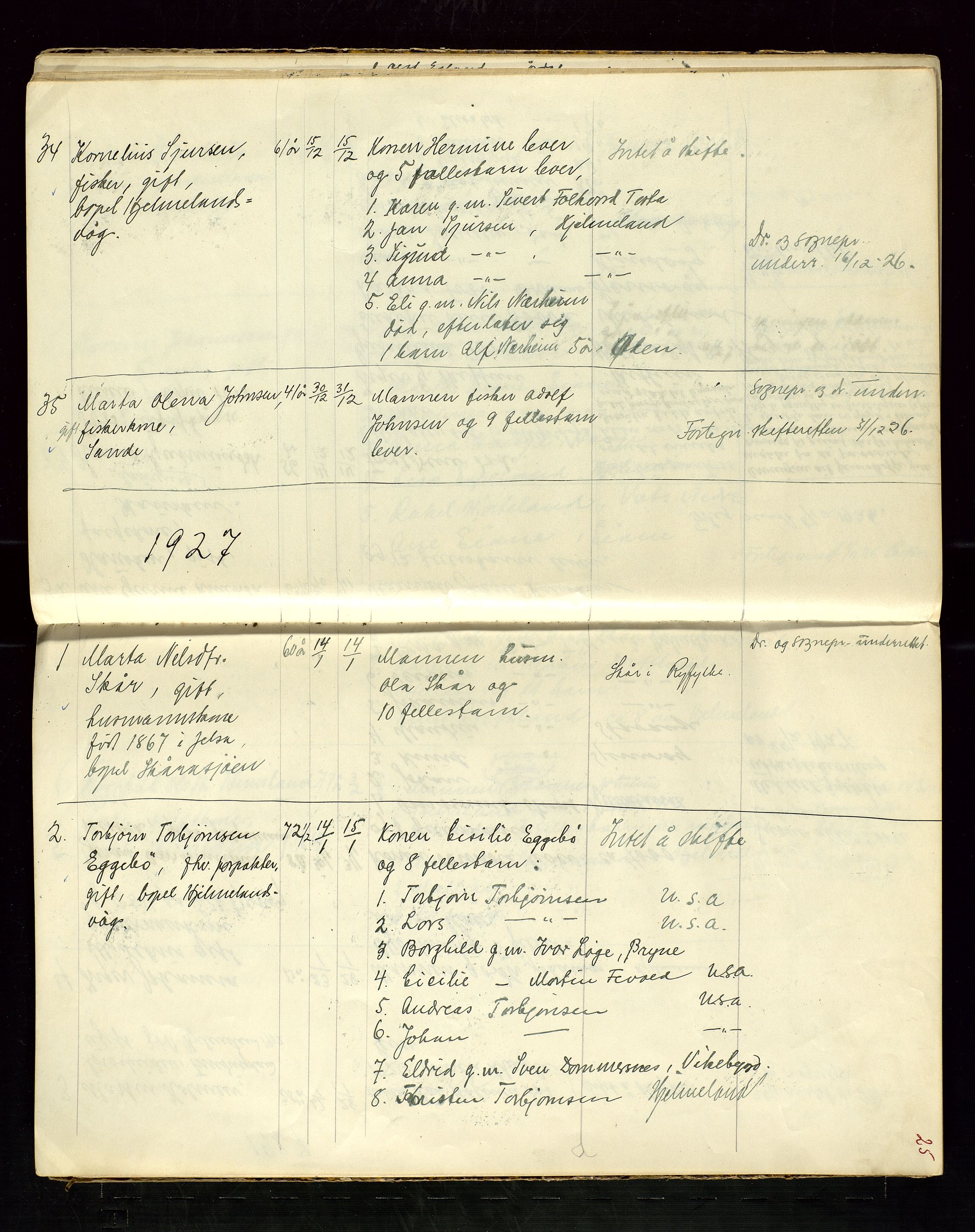 Hjelmeland lensmannskontor, AV/SAST-A-100439/Ggb/L0003: "Dødsanmeldelsesprotokol", 1923-1928, s. 25