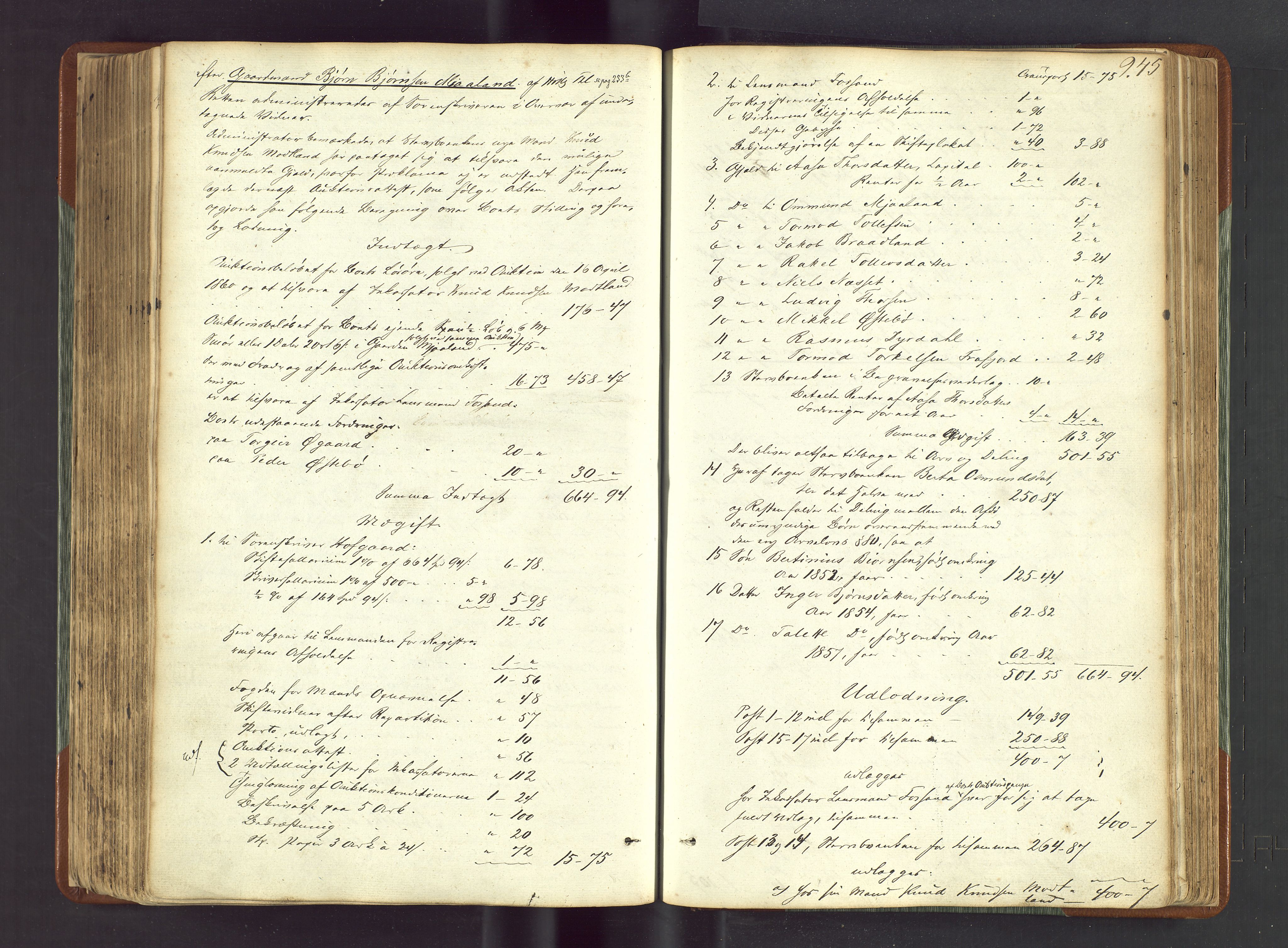 Ryfylke tingrett, AV/SAST-A-100055/001/IV/IVF/L0012a: Skifteforhandlingsprotokoll D1 Høle og Rennesøy, 1847-1880, s. 245