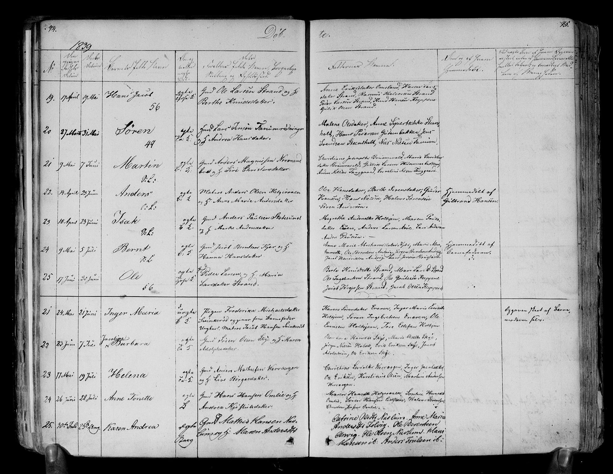Brunlanes kirkebøker, SAKO/A-342/F/Fa/L0003: Ministerialbok nr. I 3, 1834-1845, s. 74-75