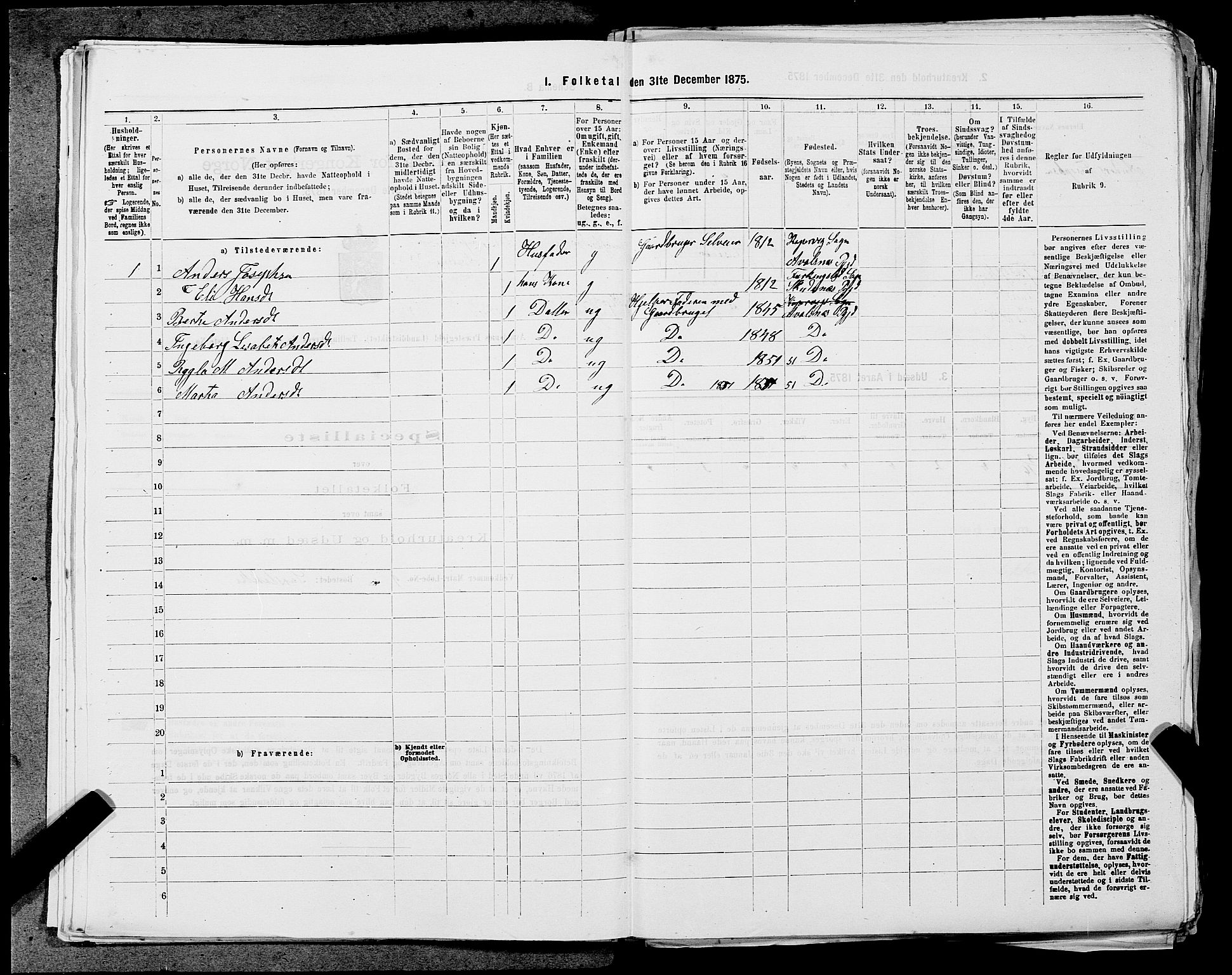 SAST, Folketelling 1875 for 1147L Avaldsnes prestegjeld, Avaldsnes sokn og Kopervik landsokn, 1875, s. 81