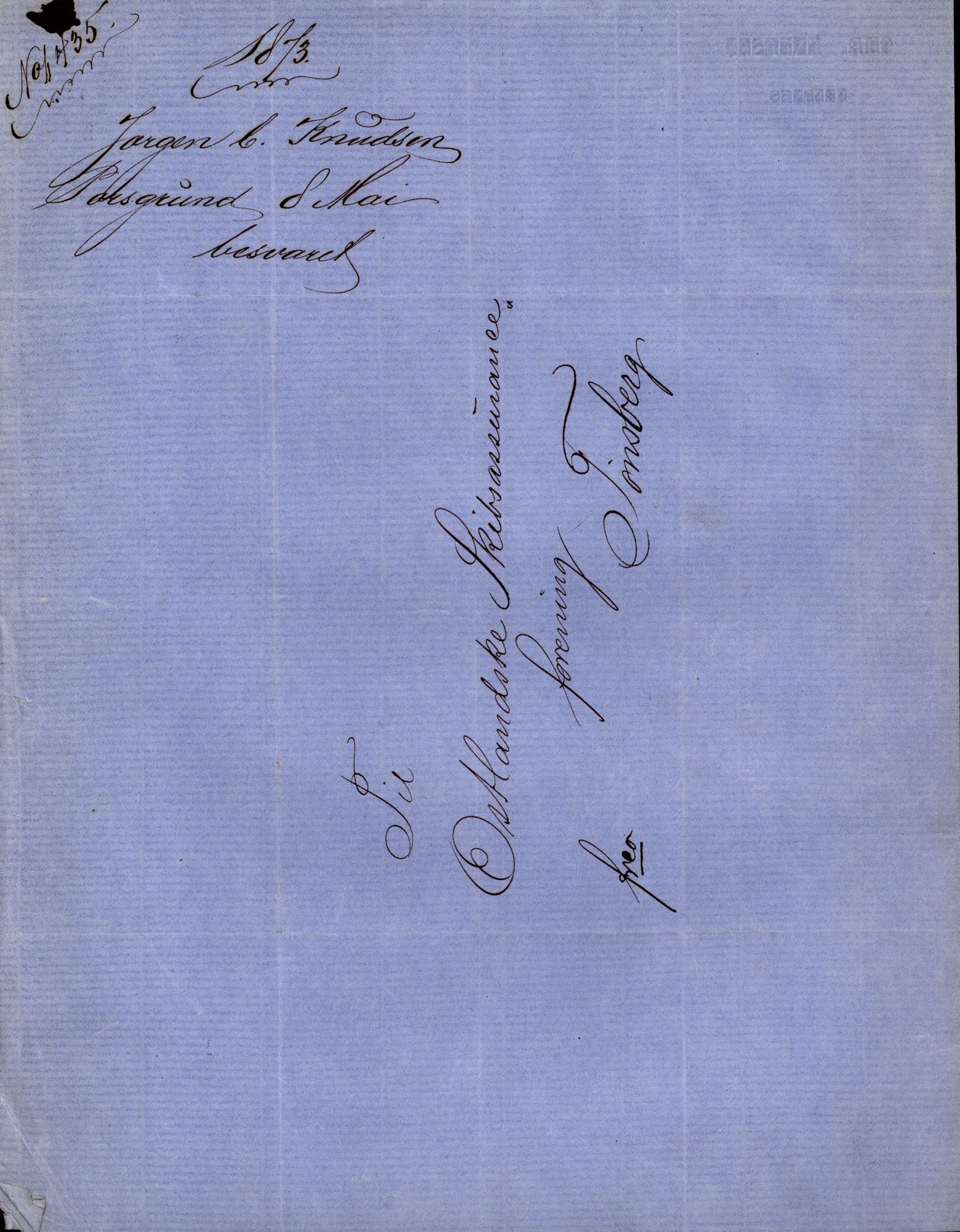 Pa 63 - Østlandske skibsassuranceforening, VEMU/A-1079/G/Ga/L0003/0018: Havaridokumenter / Eidsvold, 1872