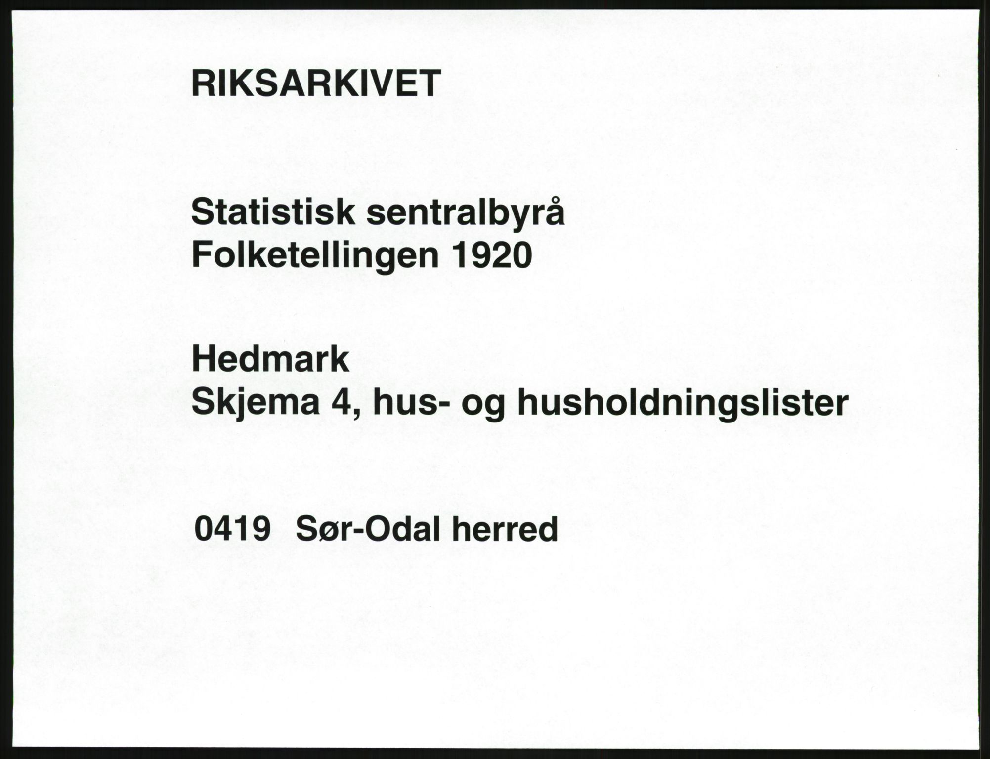 SAH, Folketelling 1920 for 0419 Sør-Odal herred, 1920, s. 71