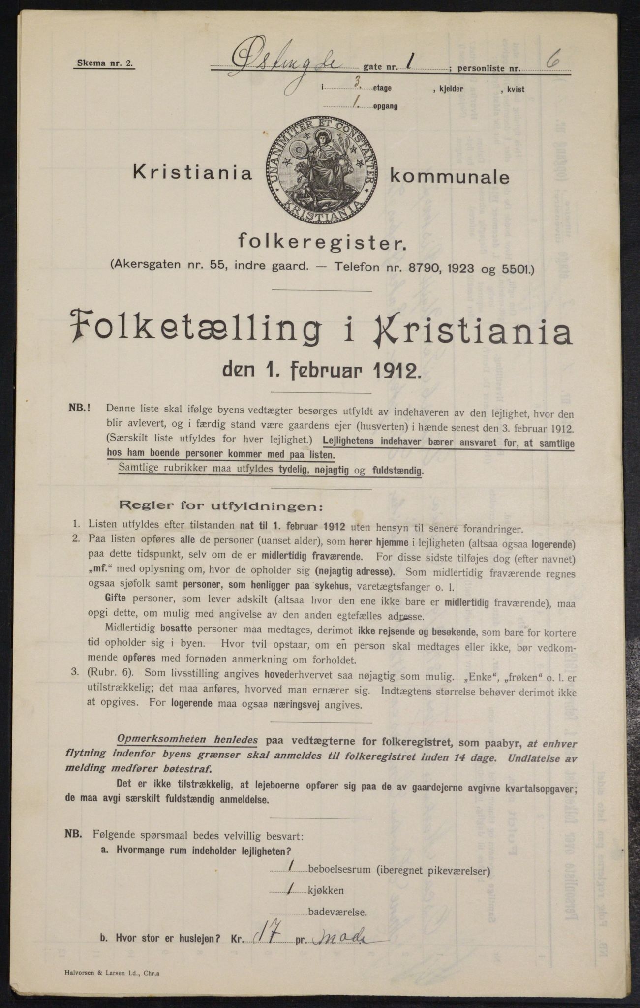 OBA, Kommunal folketelling 1.2.1912 for Kristiania, 1912, s. 130296