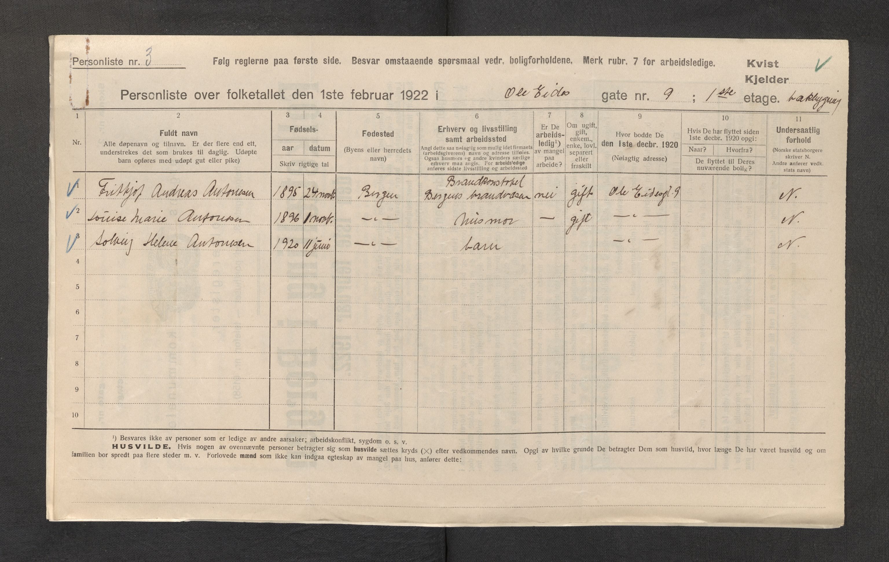 SAB, Kommunal folketelling 1922 for Bergen kjøpstad, 1922, s. 30635