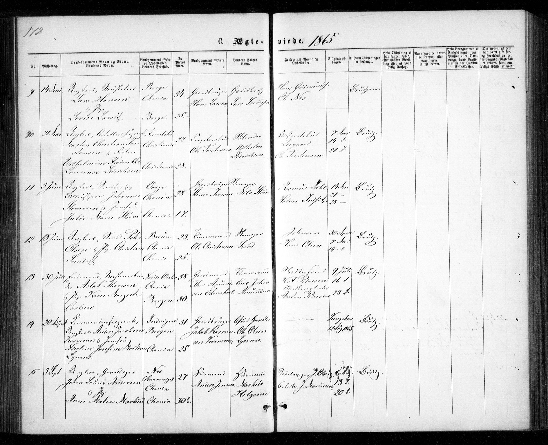 Garnisonsmenigheten Kirkebøker, AV/SAO-A-10846/G/Ga/L0006: Klokkerbok nr. 6, 1860-1880, s. 172