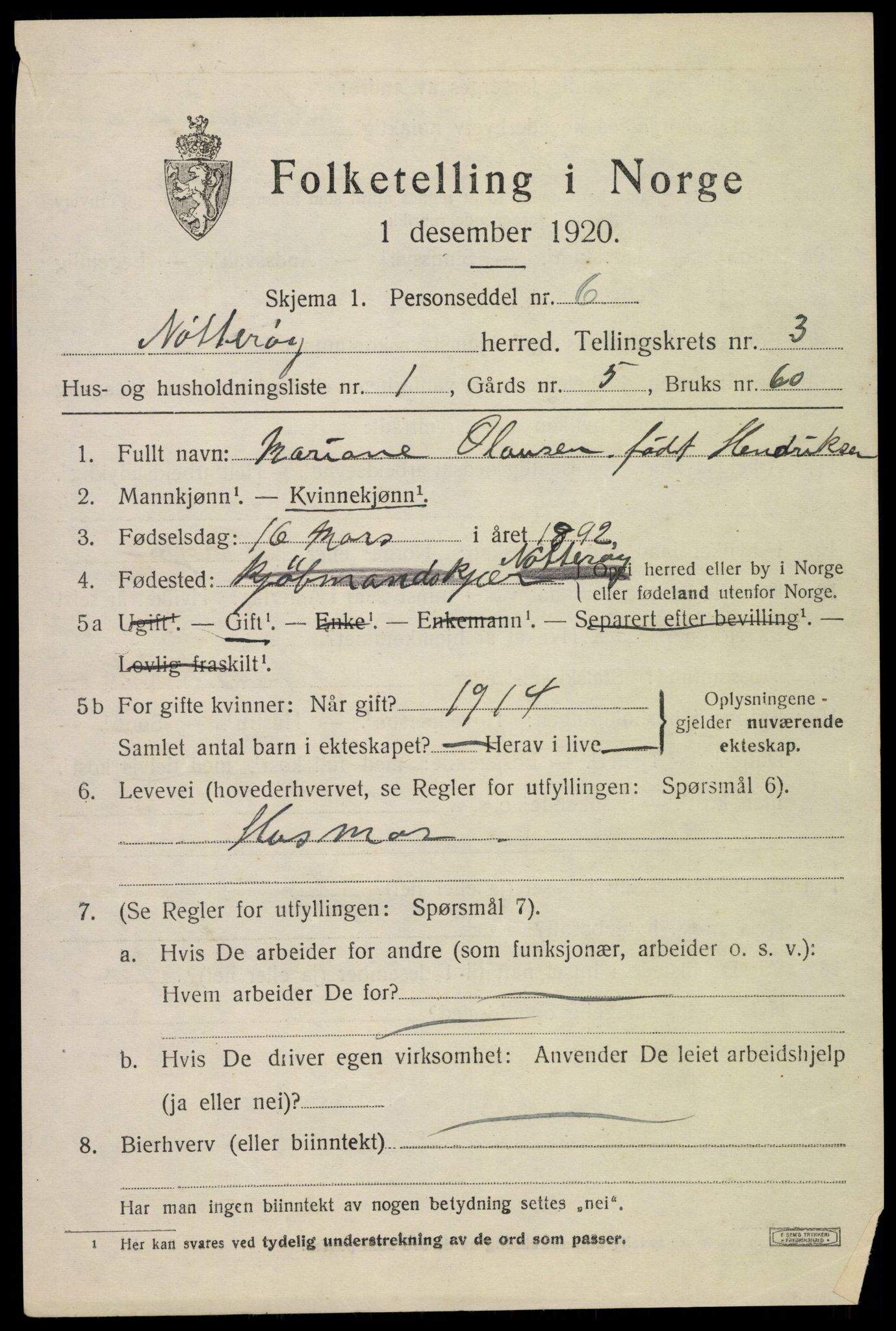 SAKO, Folketelling 1920 for 0722 Nøtterøy herred, 1920, s. 5573