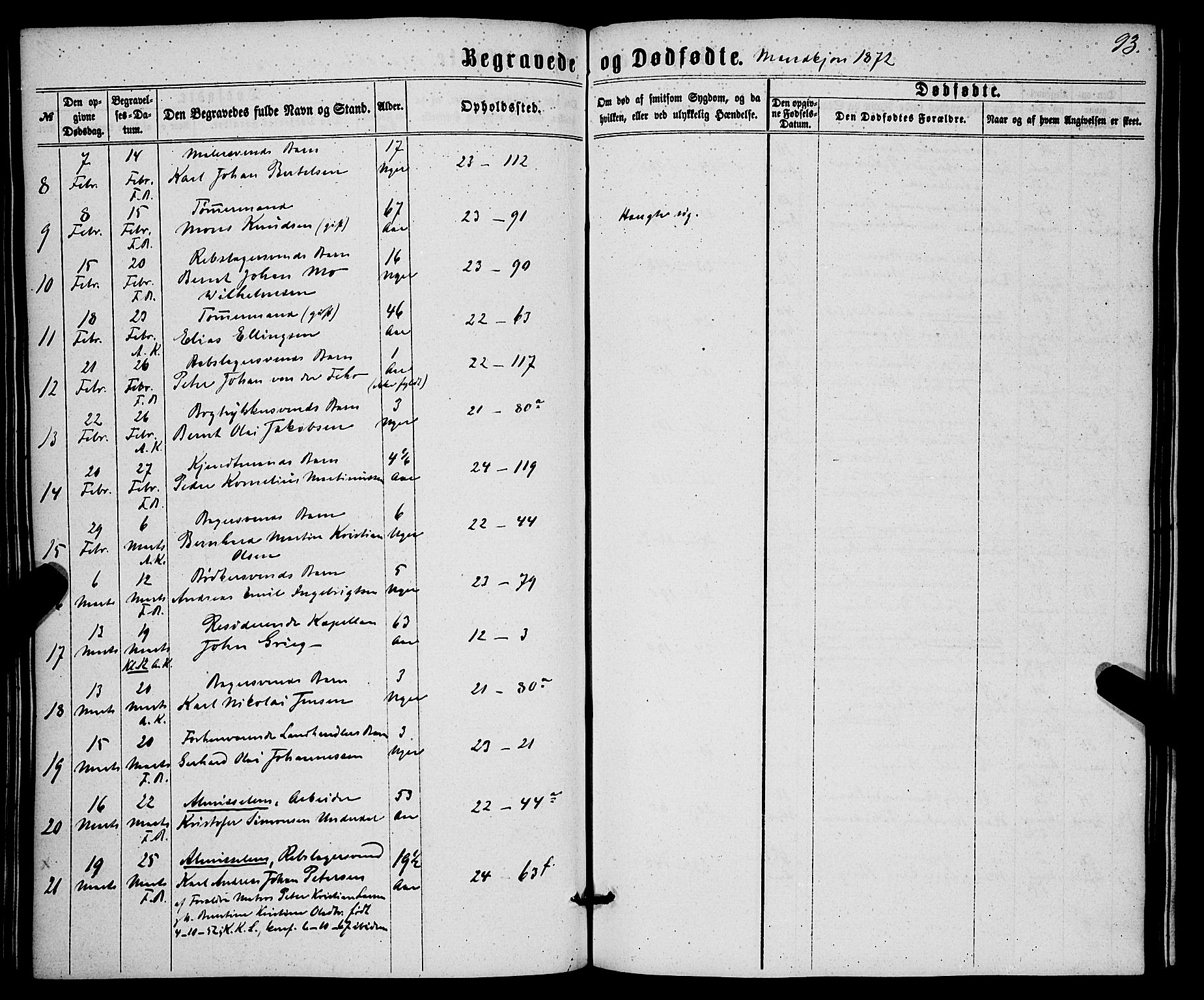 Korskirken sokneprestembete, SAB/A-76101/H/Haa/L0045: Ministerialbok nr. E 3, 1863-1875, s. 93