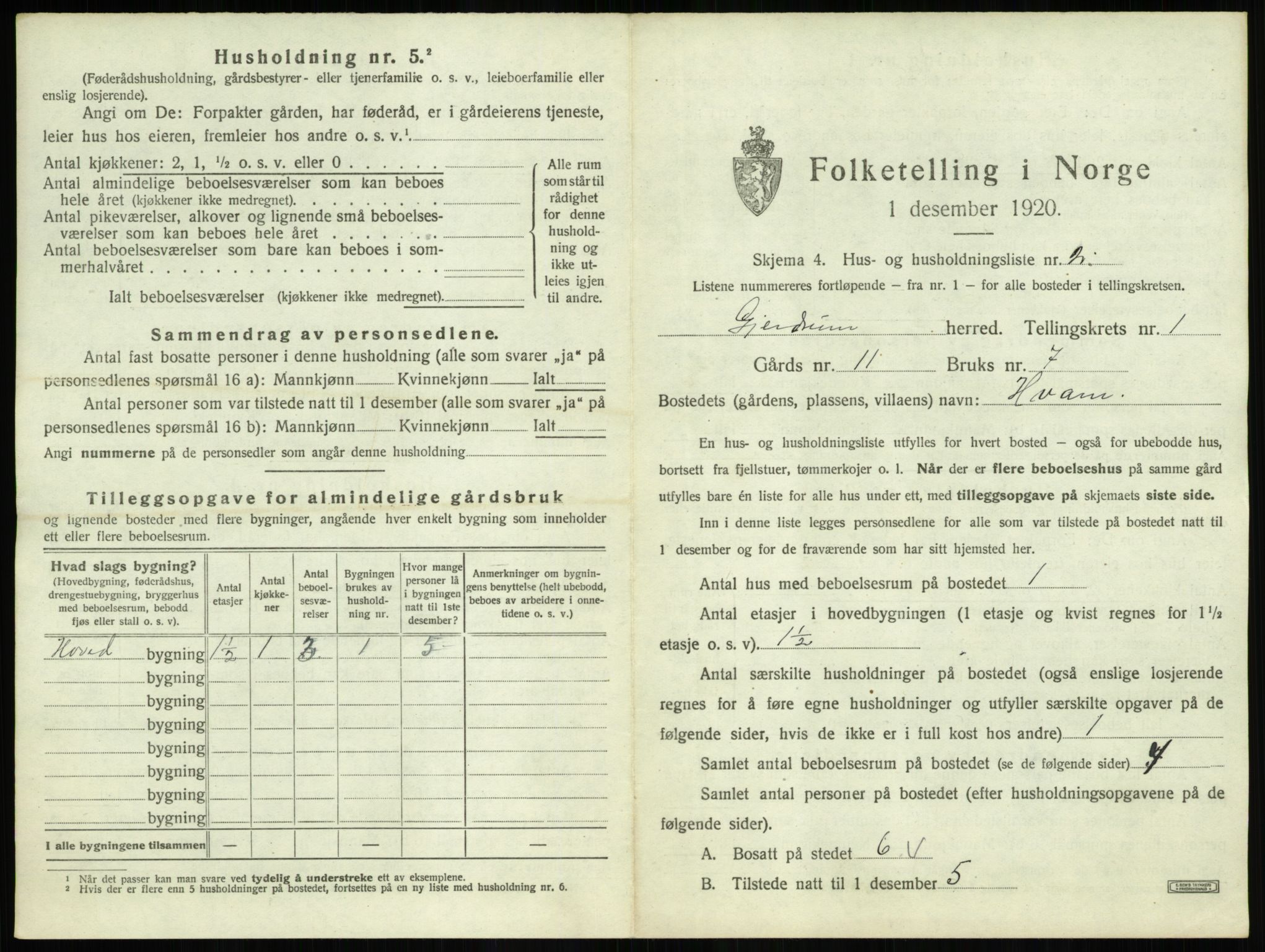 SAO, Folketelling 1920 for 0234 Gjerdrum herred, 1920, s. 30