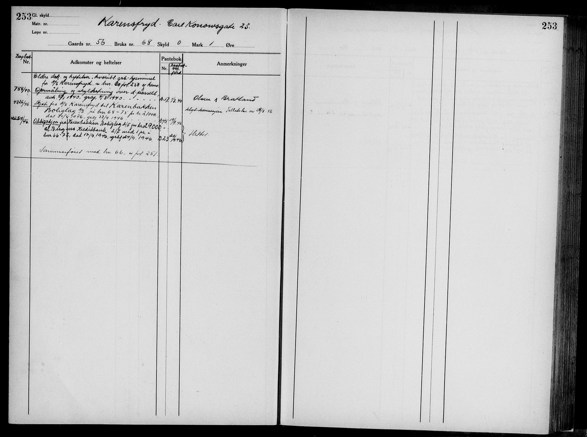 Midhordland sorenskriveri, AV/SAB-A-3001/1/G/Ga/Gab/L0117: Panteregister nr. II.A.b.117, s. 253