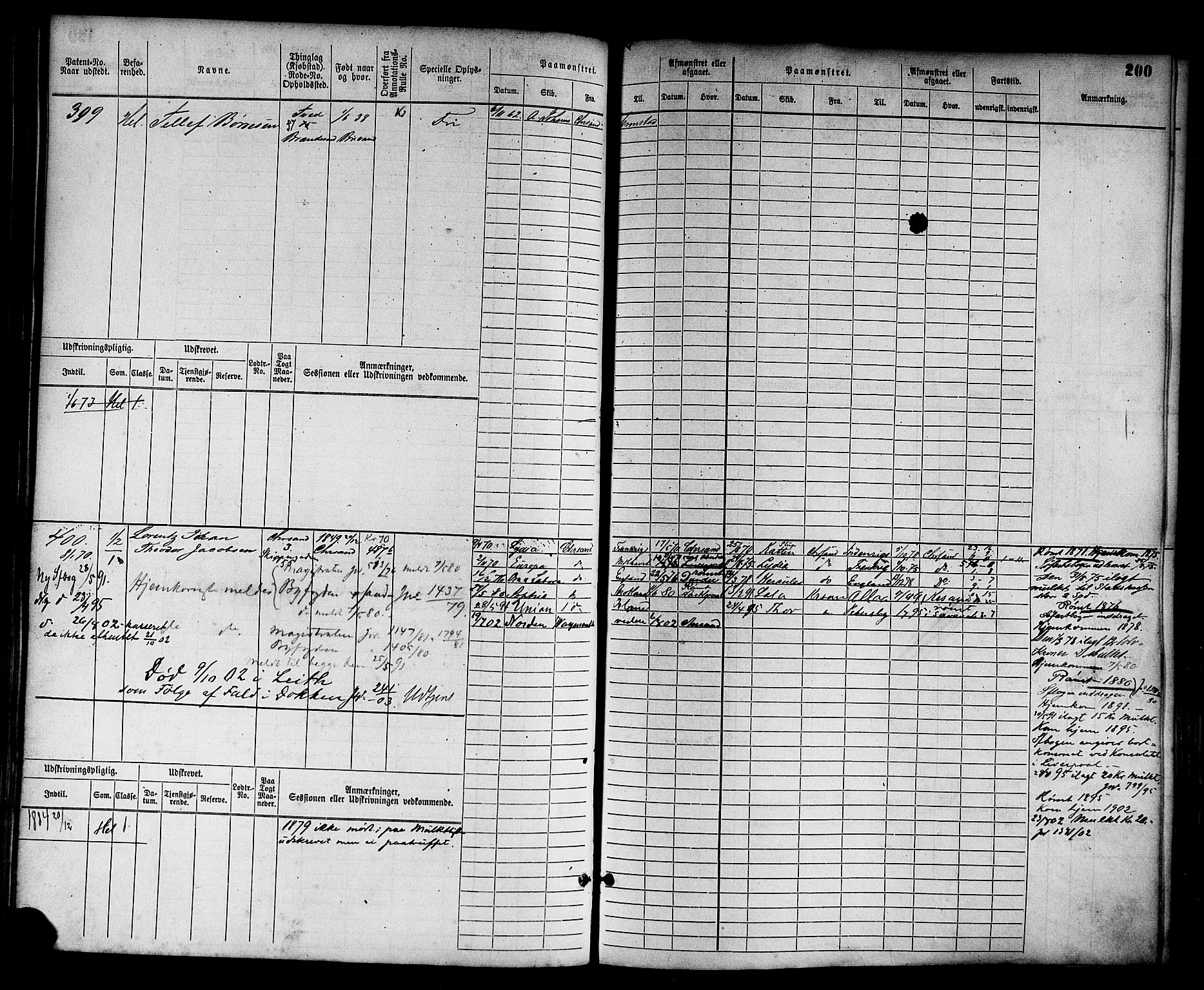 Kristiansand mønstringskrets, AV/SAK-2031-0015/F/Fb/L0003: Hovedrulle nr 1-762, I-10, 1860-1911, s. 211