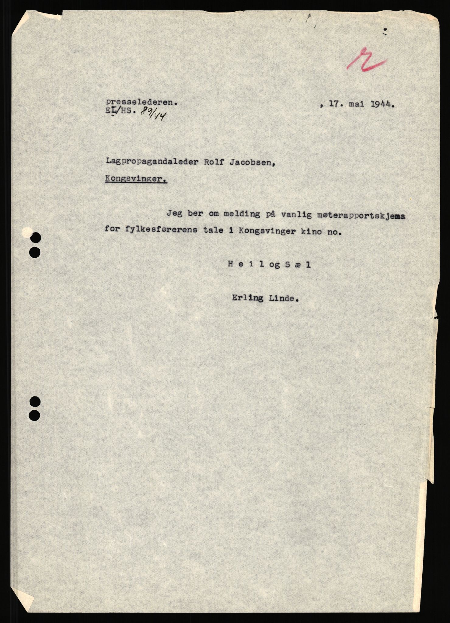 Landssvikarkivet, Kongsvinger politikammer, AV/RA-S-3138-08/Da, 1945-1946, s. 85