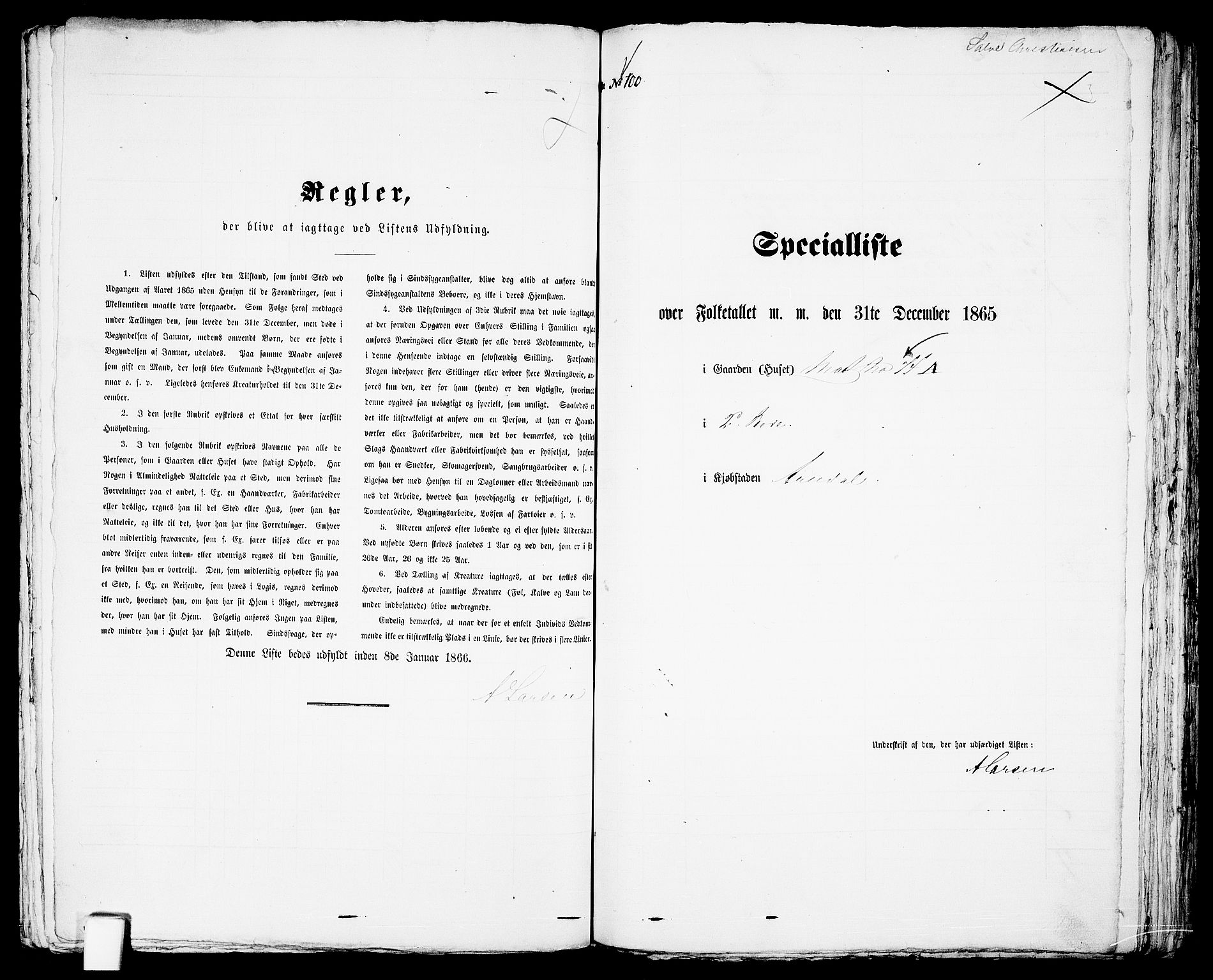 RA, Folketelling 1865 for 0903P Arendal prestegjeld, 1865, s. 205