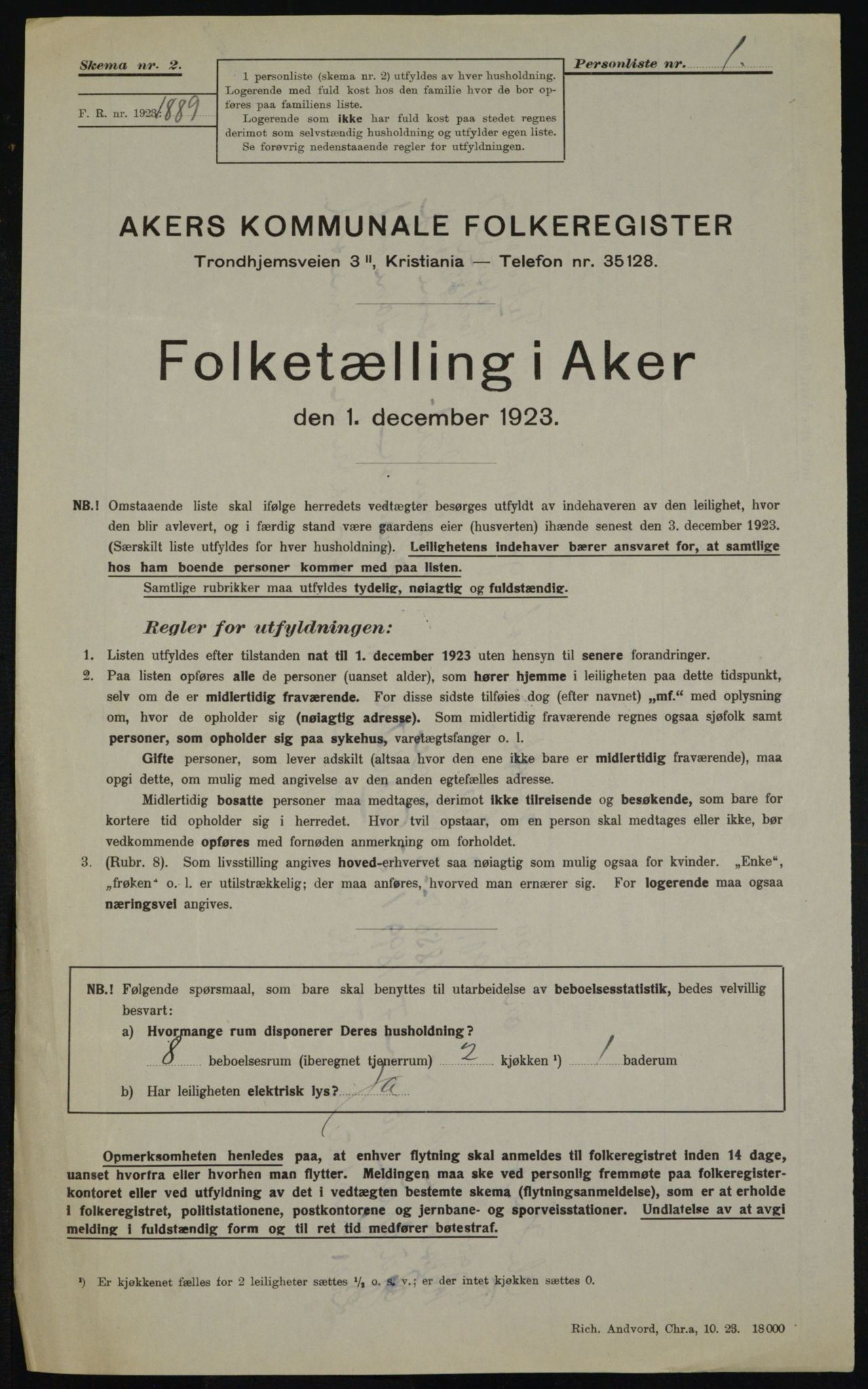 , Kommunal folketelling 1.12.1923 for Aker, 1923, s. 20281