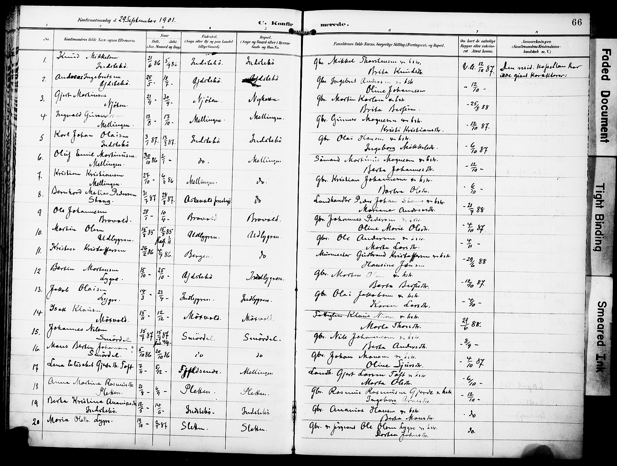 Lindås Sokneprestembete, AV/SAB-A-76701/H/Haa/Haae/L0002: Ministerialbok nr. E 2, 1897-1912, s. 66