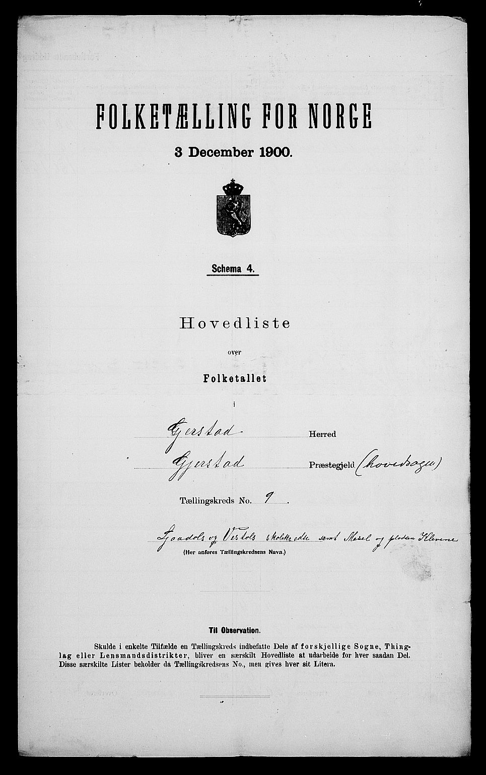 SAK, Folketelling 1900 for 0911 Gjerstad herred, 1900, s. 38