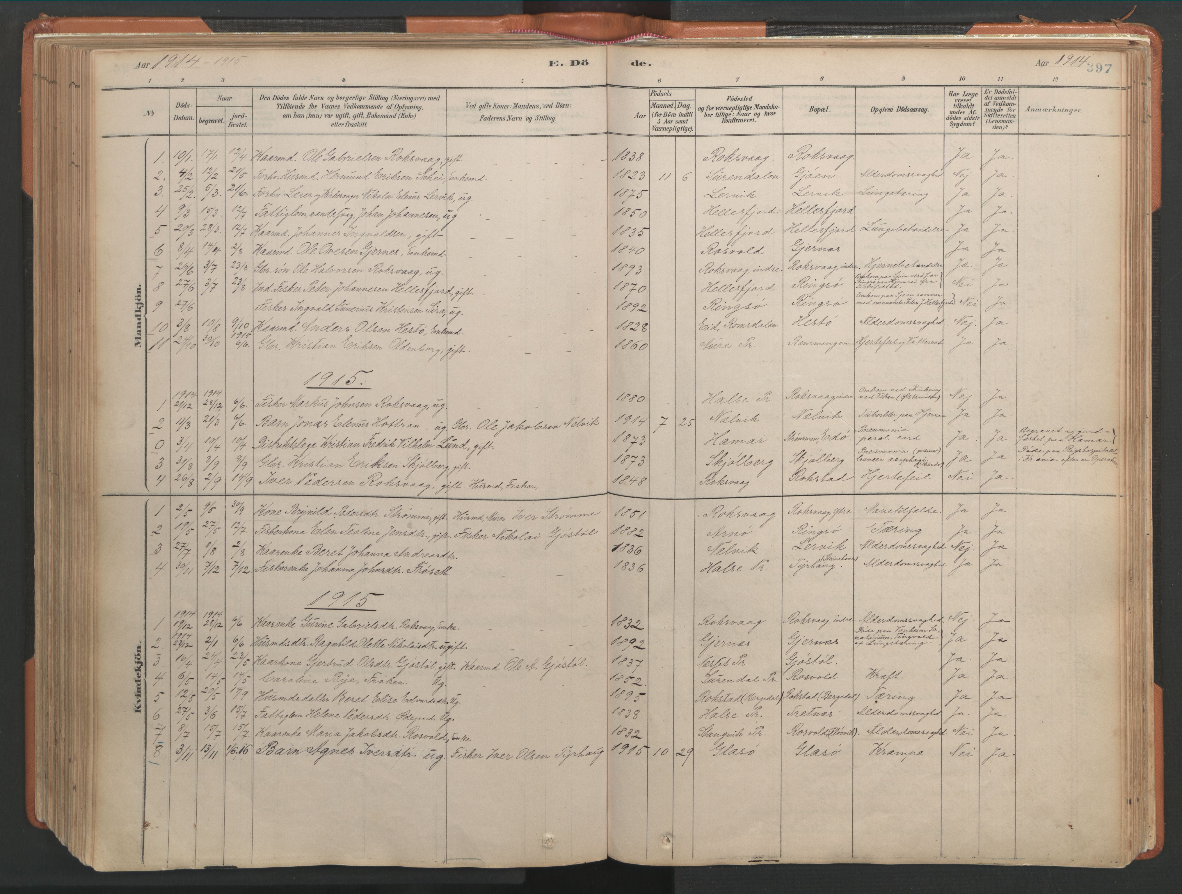 Ministerialprotokoller, klokkerbøker og fødselsregistre - Møre og Romsdal, AV/SAT-A-1454/581/L0941: Ministerialbok nr. 581A09, 1880-1919, s. 397