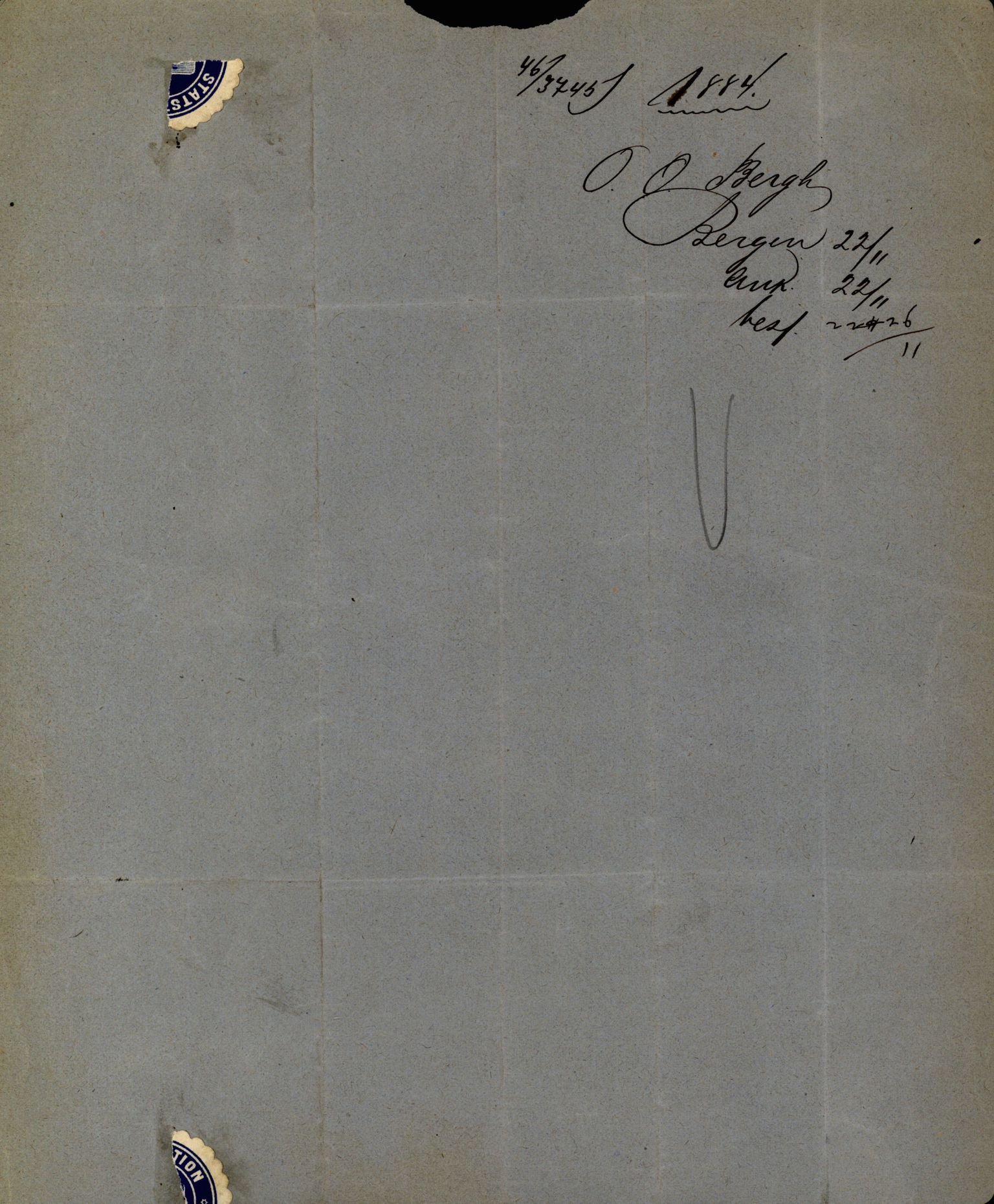 Pa 63 - Østlandske skibsassuranceforening, VEMU/A-1079/G/Ga/L0017/0010: Havaridokumenter / Frithjof, Grid, Gratitude, Gaselle, Garibaldi, 1884, s. 3