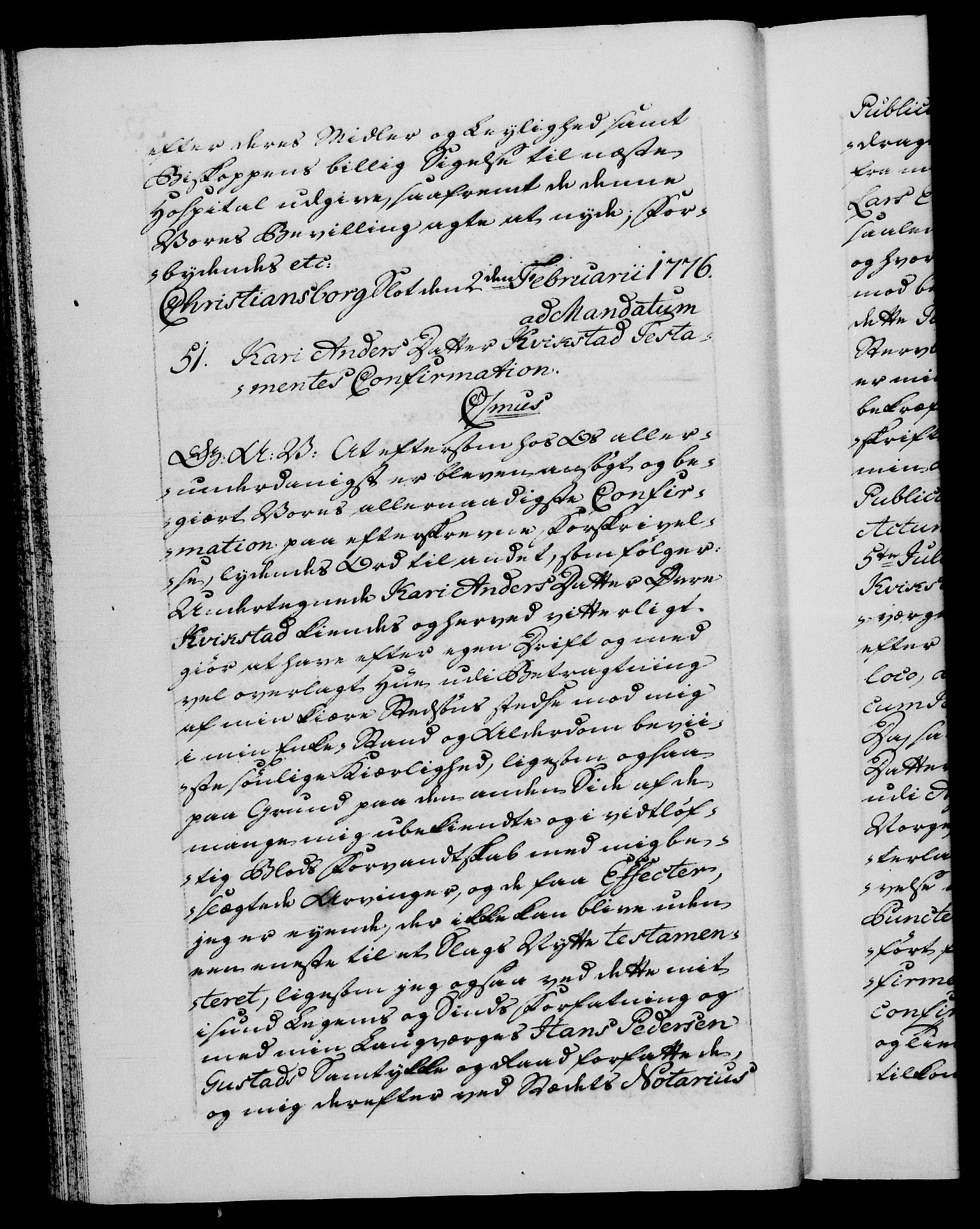 Danske Kanselli 1572-1799, AV/RA-EA-3023/F/Fc/Fca/Fcaa/L0047: Norske registre, 1776-1778, s. 35b