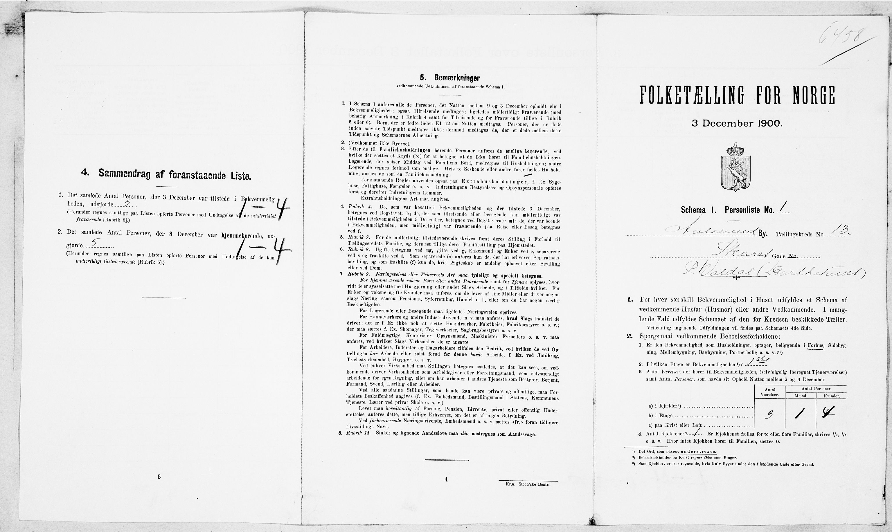 SAT, Folketelling 1900 for 1501 Ålesund kjøpstad, 1900, s. 3250
