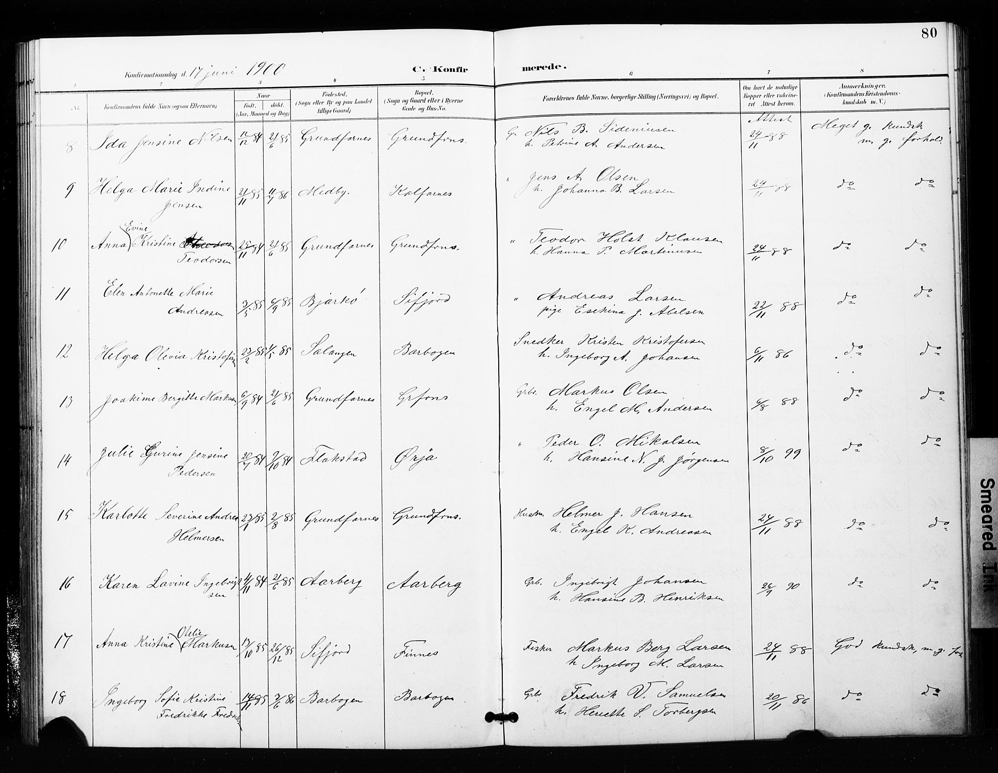 Berg sokneprestkontor, AV/SATØ-S-1318/G/Ga/Gaa/L0006kirke: Ministerialbok nr. 6, 1894-1904, s. 80