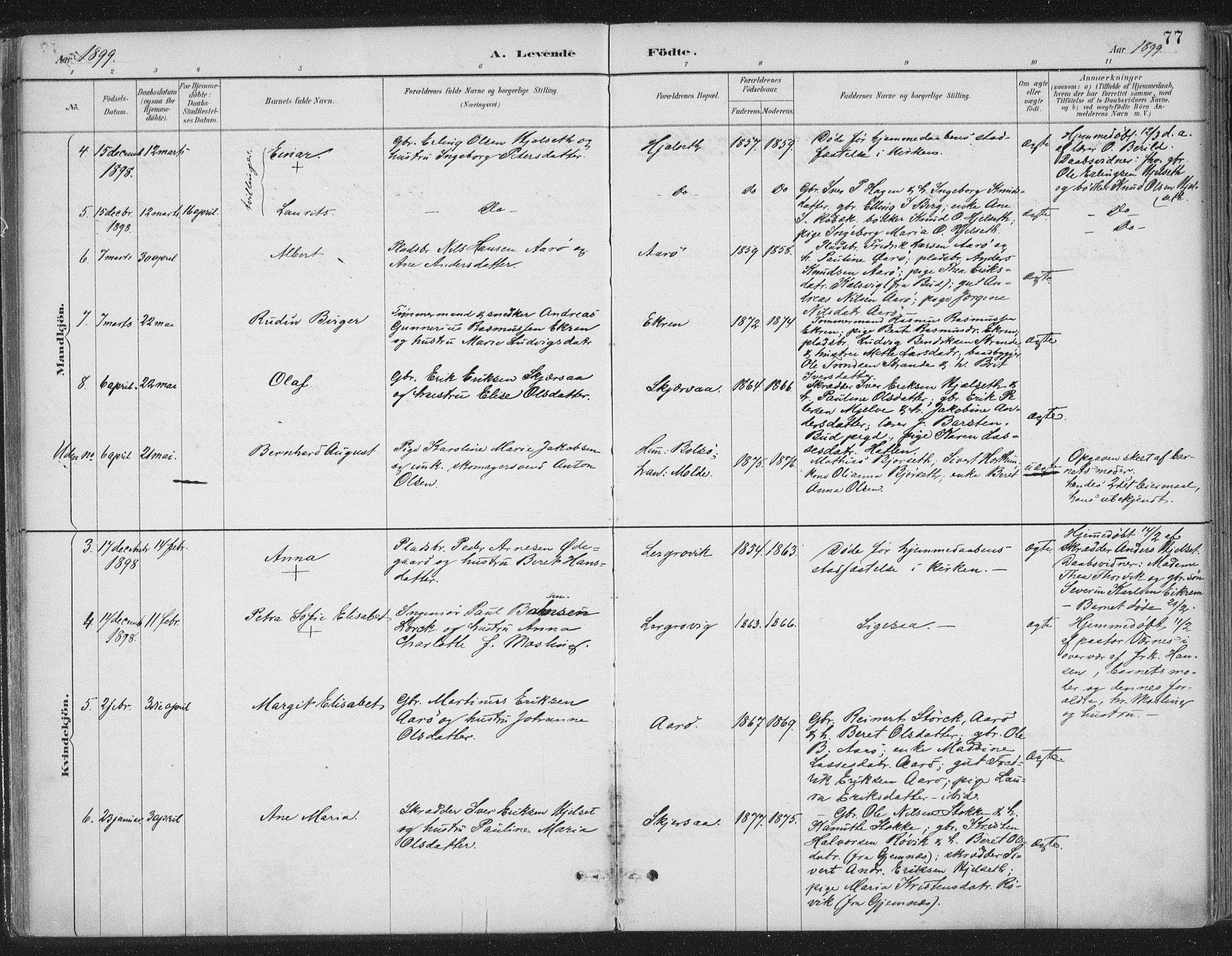 Ministerialprotokoller, klokkerbøker og fødselsregistre - Møre og Romsdal, SAT/A-1454/555/L0658: Ministerialbok nr. 555A09, 1887-1917, s. 77