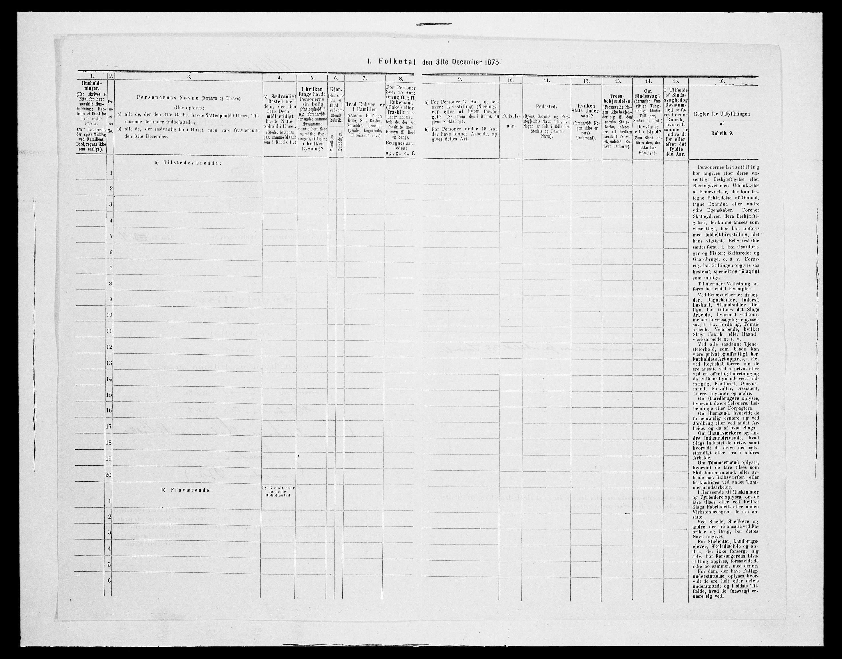 SAH, Folketelling 1875 for 0501B Fåberg prestegjeld, Lillehammer kjøpstad, 1875, s. 11