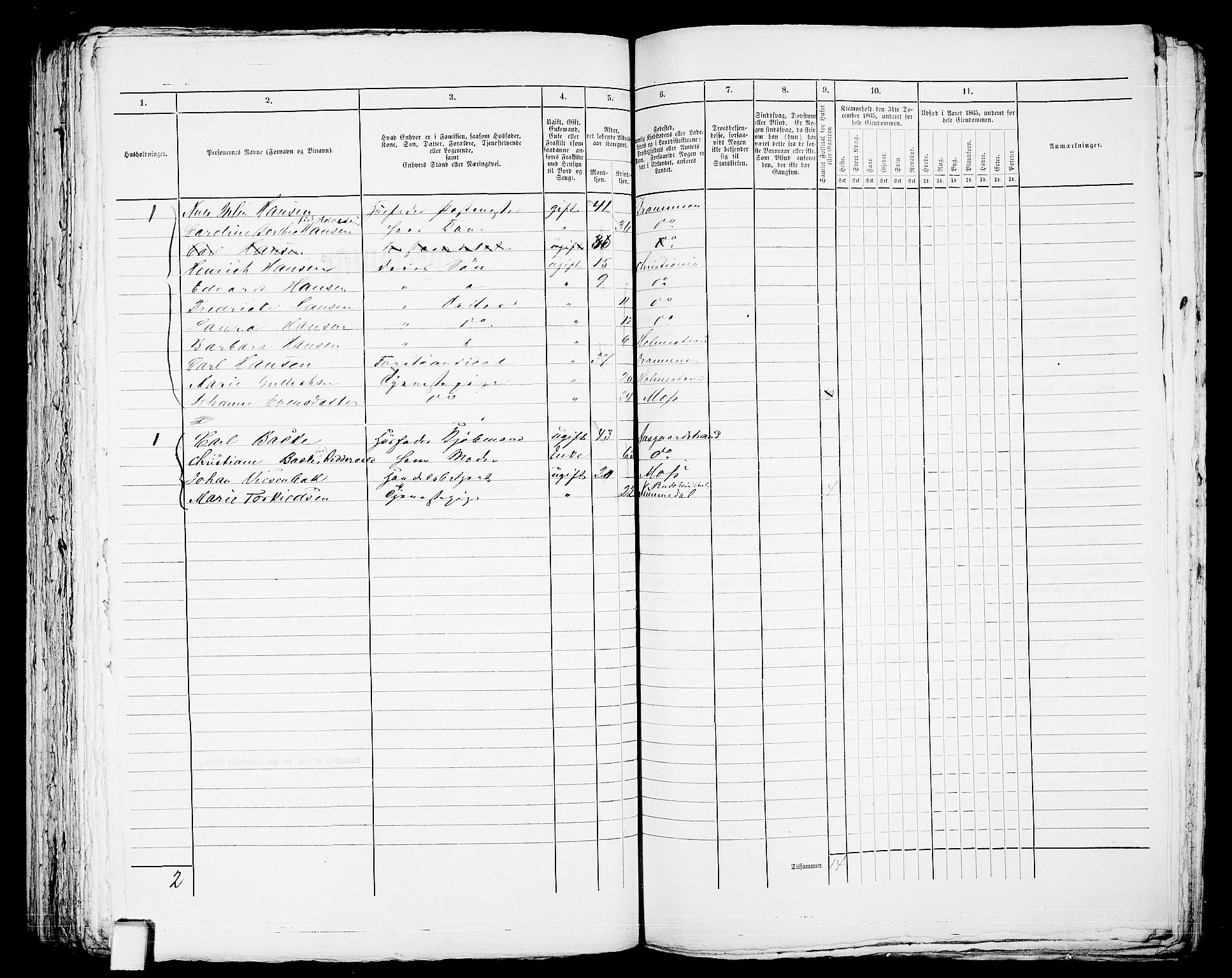 RA, Folketelling 1865 for 0702B Botne prestegjeld, Holmestrand kjøpstad, 1865, s. 240