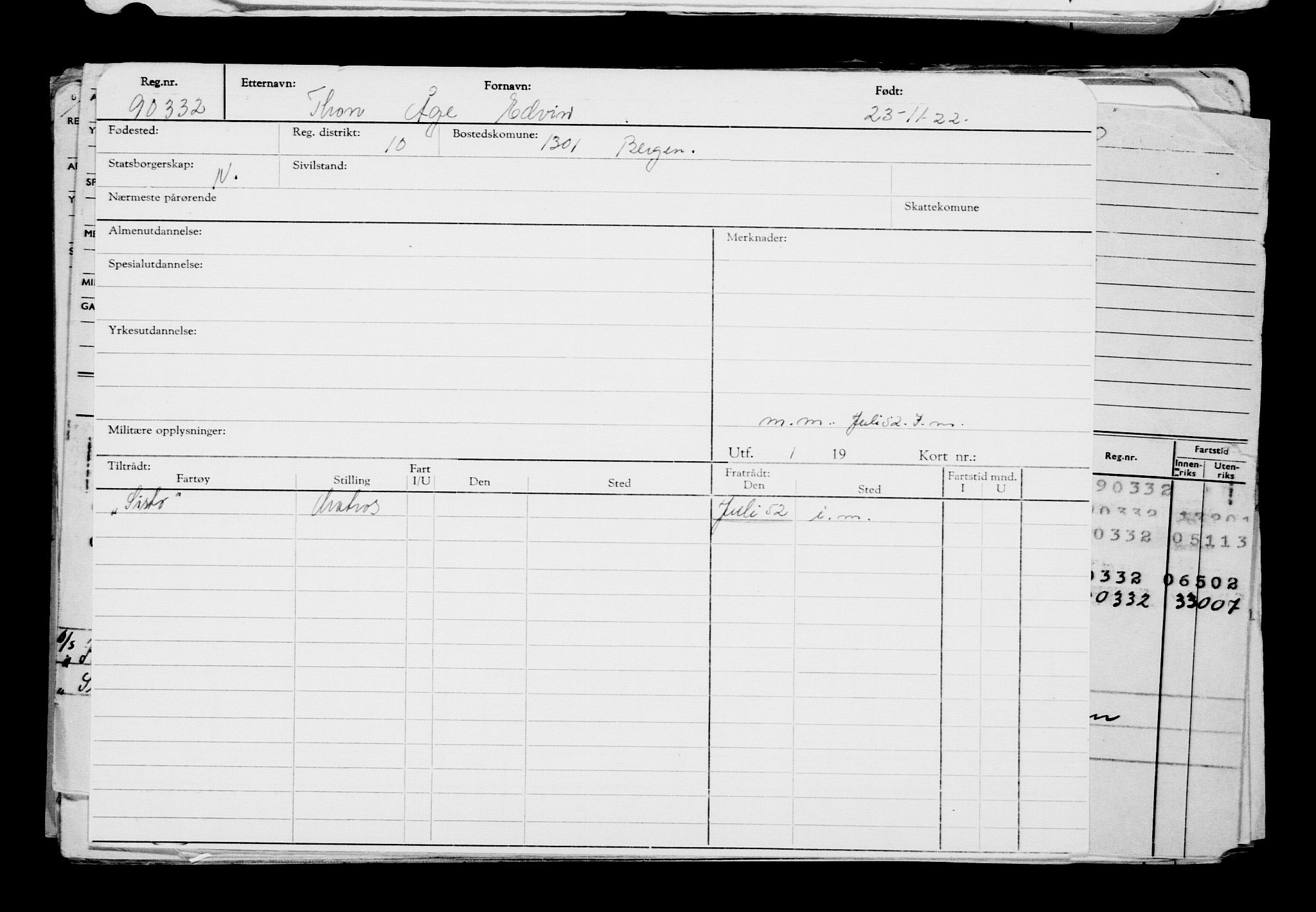 Direktoratet for sjømenn, AV/RA-S-3545/G/Gb/L0212: Hovedkort, 1922, s. 490