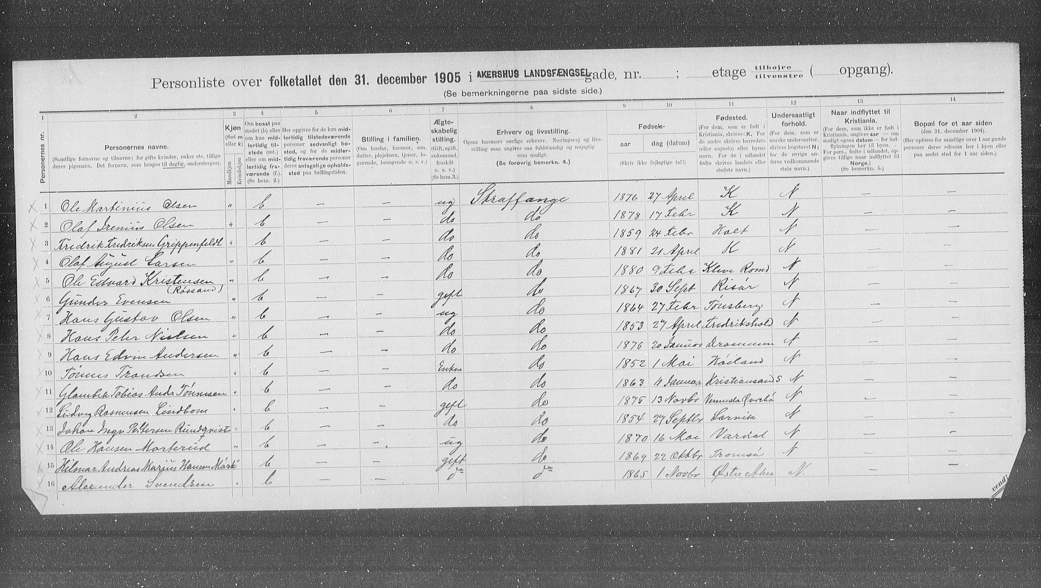 OBA, Kommunal folketelling 31.12.1905 for Kristiania kjøpstad, 1905, s. 14862