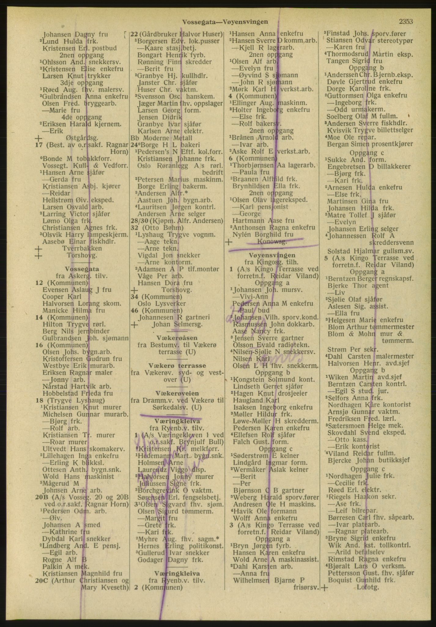 Kristiania/Oslo adressebok, PUBL/-, 1951, s. 2353